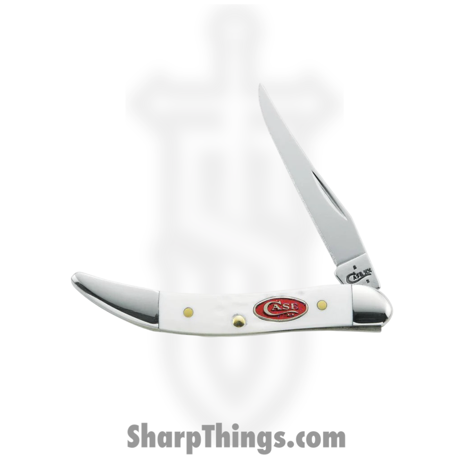 Case Cutlery - CA60180 - Small Texas Toothpick - Folding Knife - Tru-Sharp™ Stainless Polished Clip Point - Jigged Synthetic - White - Image 2