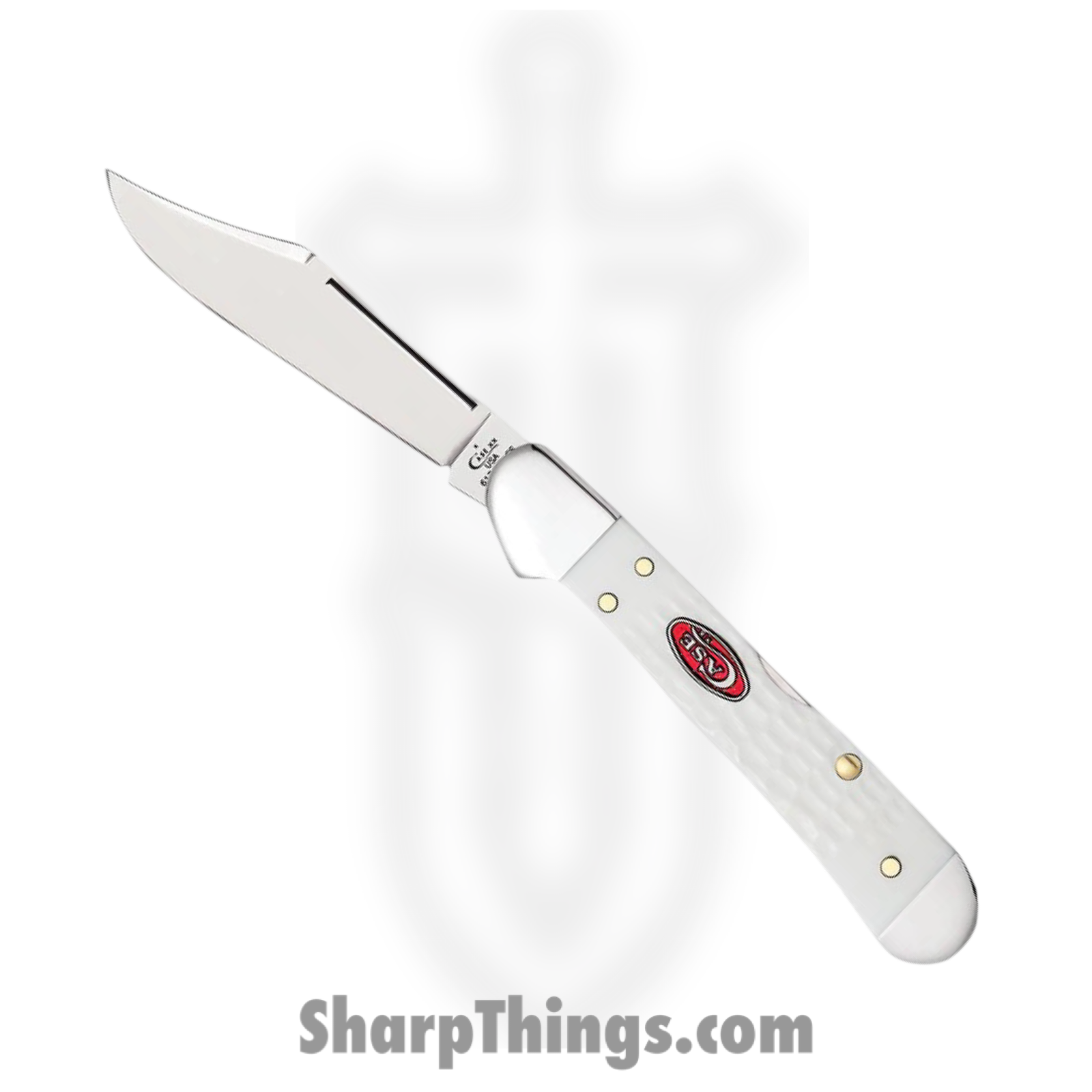 Case Cutlery - CA60185 - Mini CopperLock - Folding Knife - Tru-Sharp™ Stainless Polished Clip Point - Jigged Synthetic - White