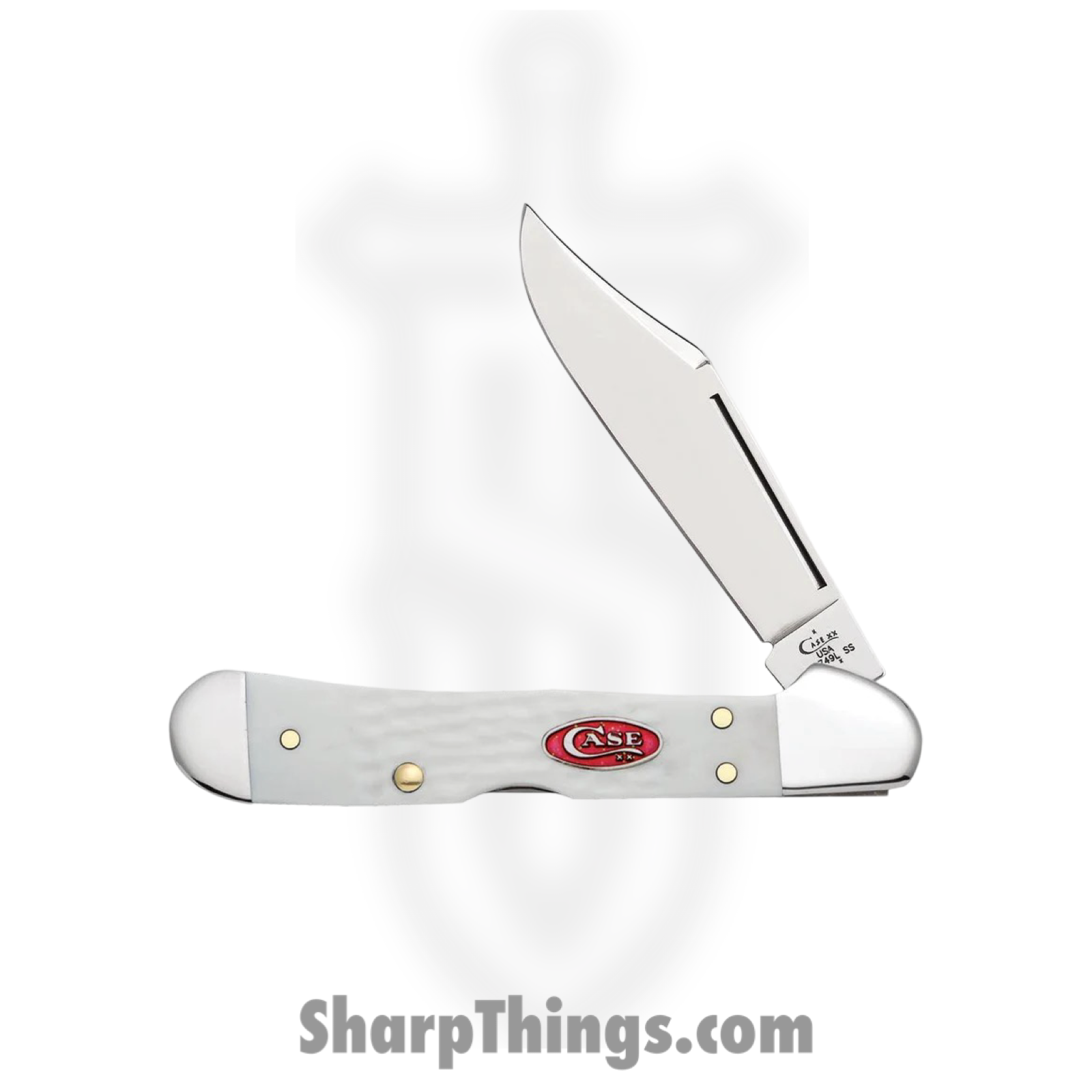 Case Cutlery - CA60185 - Mini CopperLock - Folding Knife - Tru-Sharp™ Stainless Polished Clip Point - Jigged Synthetic - White - Image 2