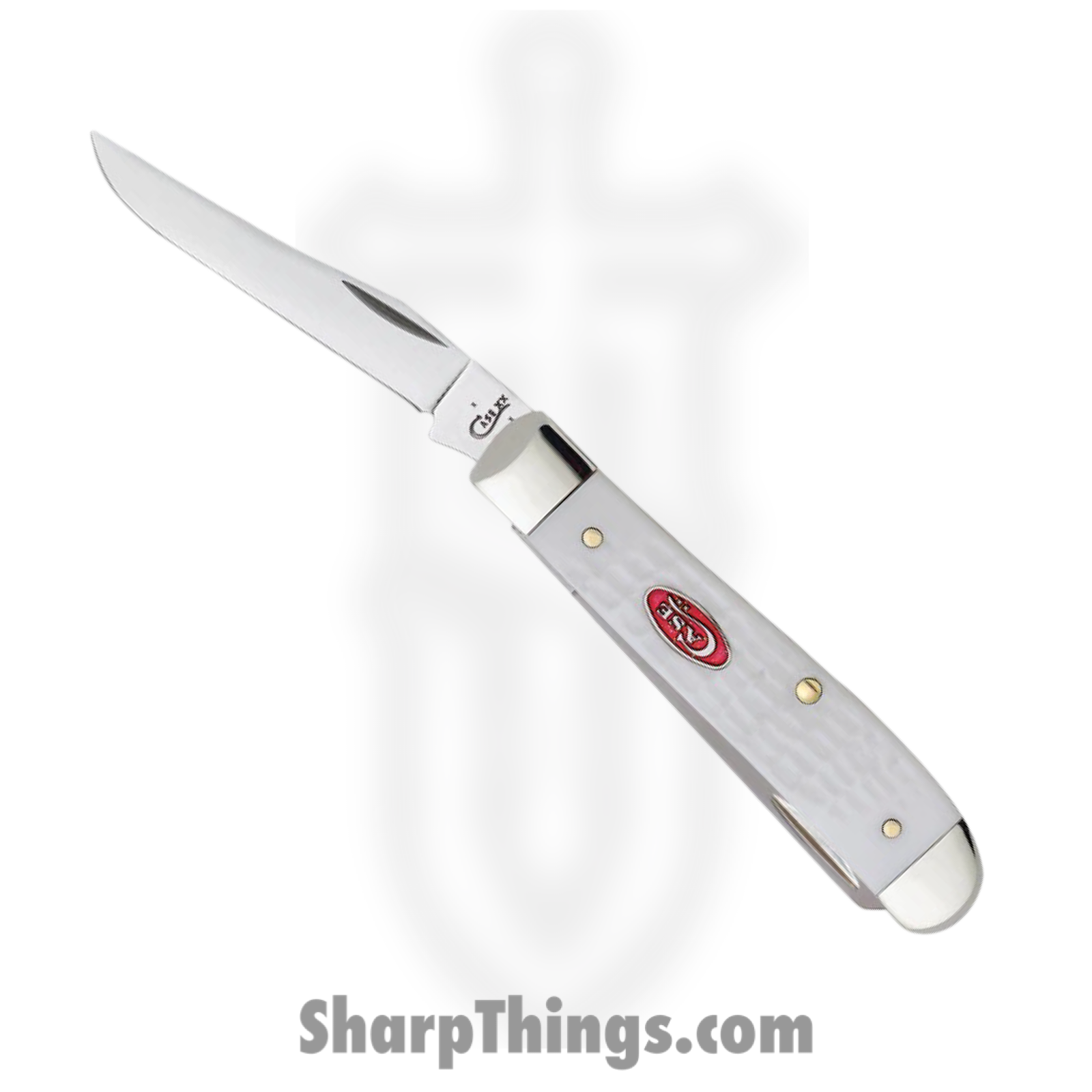 Case Cutlery - CA60186 - Mini Trapper - Folding Knife - Tru-Sharp™ Stainless Polished Clip/Spey - Jigged Synthetic - White