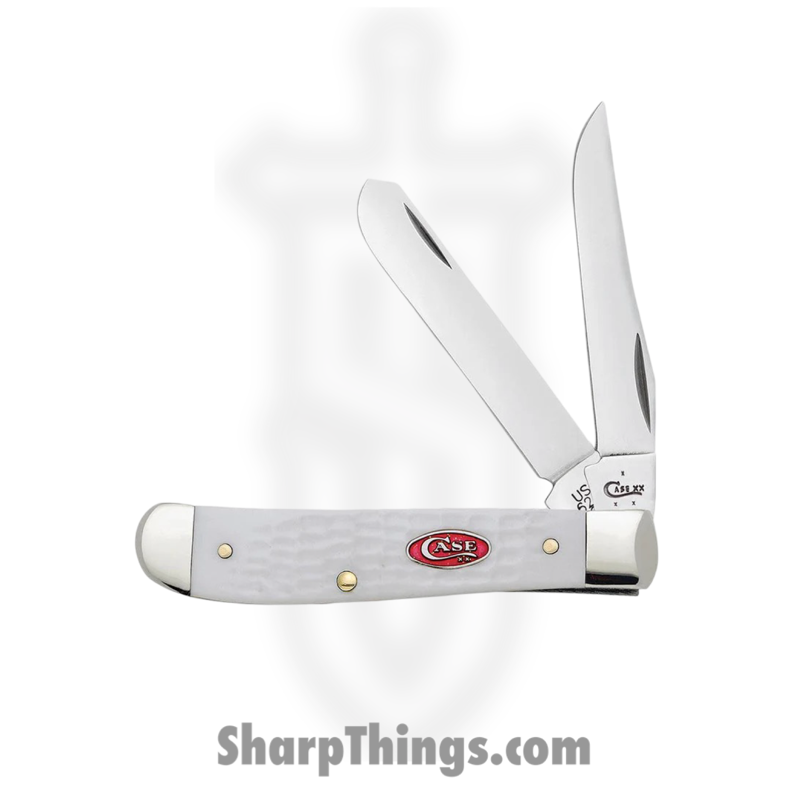 Case Cutlery - CA60186 - Mini Trapper - Folding Knife - Tru-Sharp™ Stainless Polished Clip/Spey - Jigged Synthetic - White - Image 2