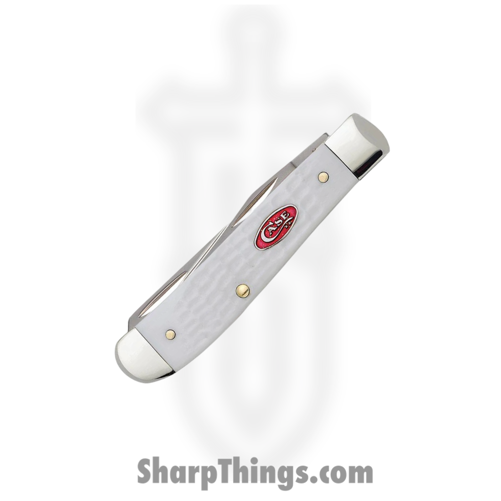 Case Cutlery - CA60186 - Mini Trapper - Folding Knife - Tru-Sharp™ Stainless Polished Clip/Spey - Jigged Synthetic - White - Image 3