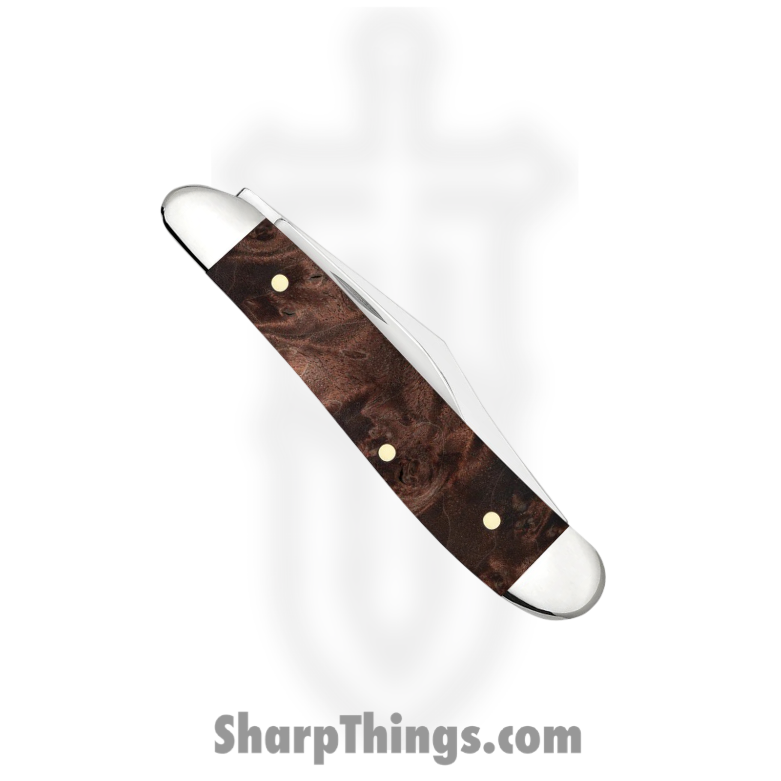 Case Cutlery - CA64059 - Peanut - Folding Knife - Tru-Sharp™ Stainless Polished Clip/Pen - Maple Burl Wood - Brown - Image 4
