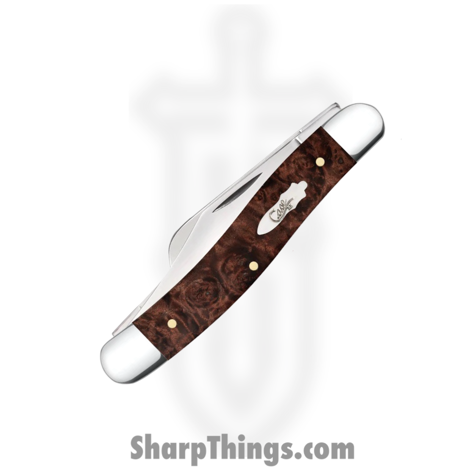 Case Cutlery - CA64065 - Stockman - Folding Knife - Tru-Sharp™ Stainless Polished Clip/Sheepfoot/Spey - Maple Burl Wood - Brown - Image 3