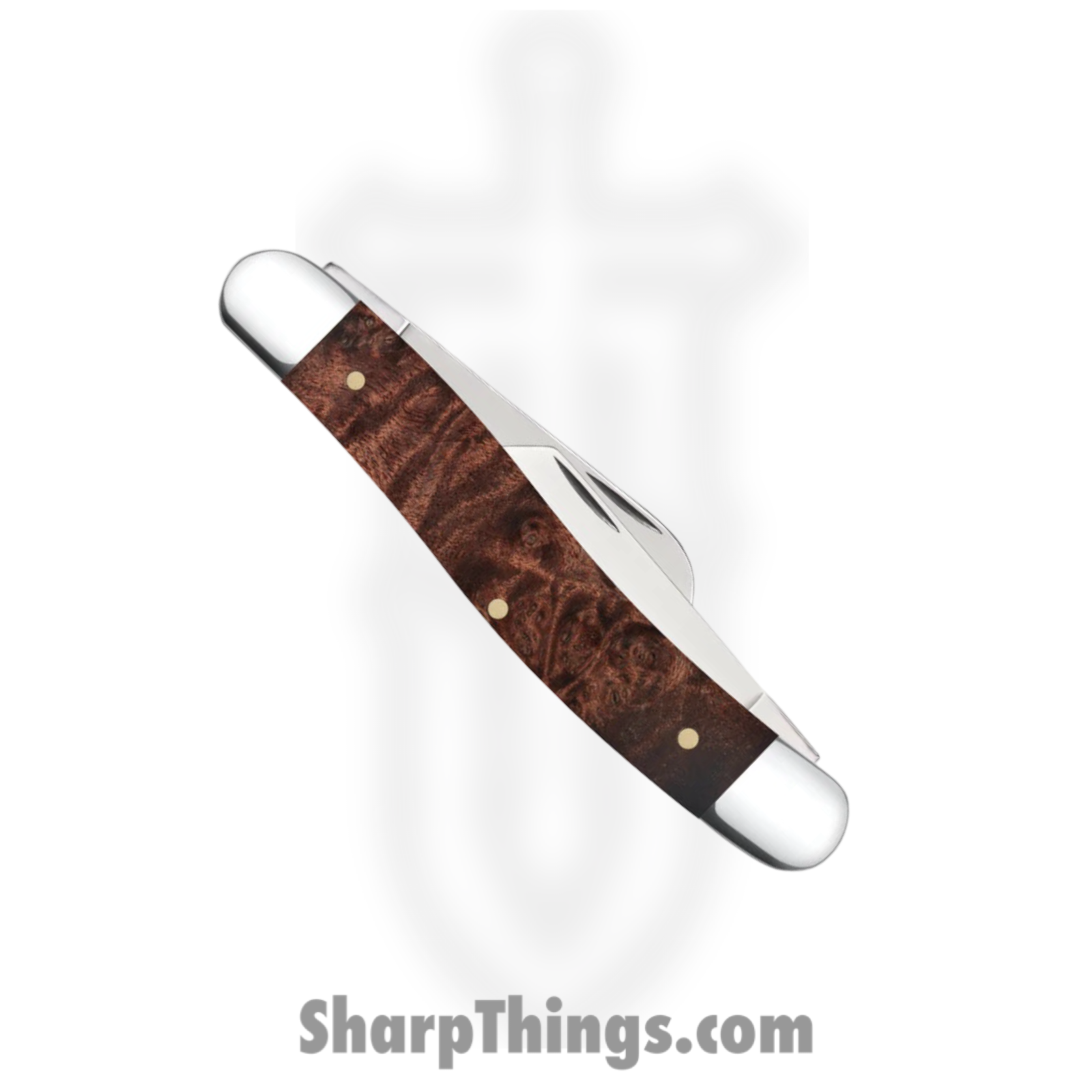Case Cutlery - CA64065 - Stockman - Folding Knife - Tru-Sharp™ Stainless Polished Clip/Sheepfoot/Spey - Maple Burl Wood - Brown - Image 4