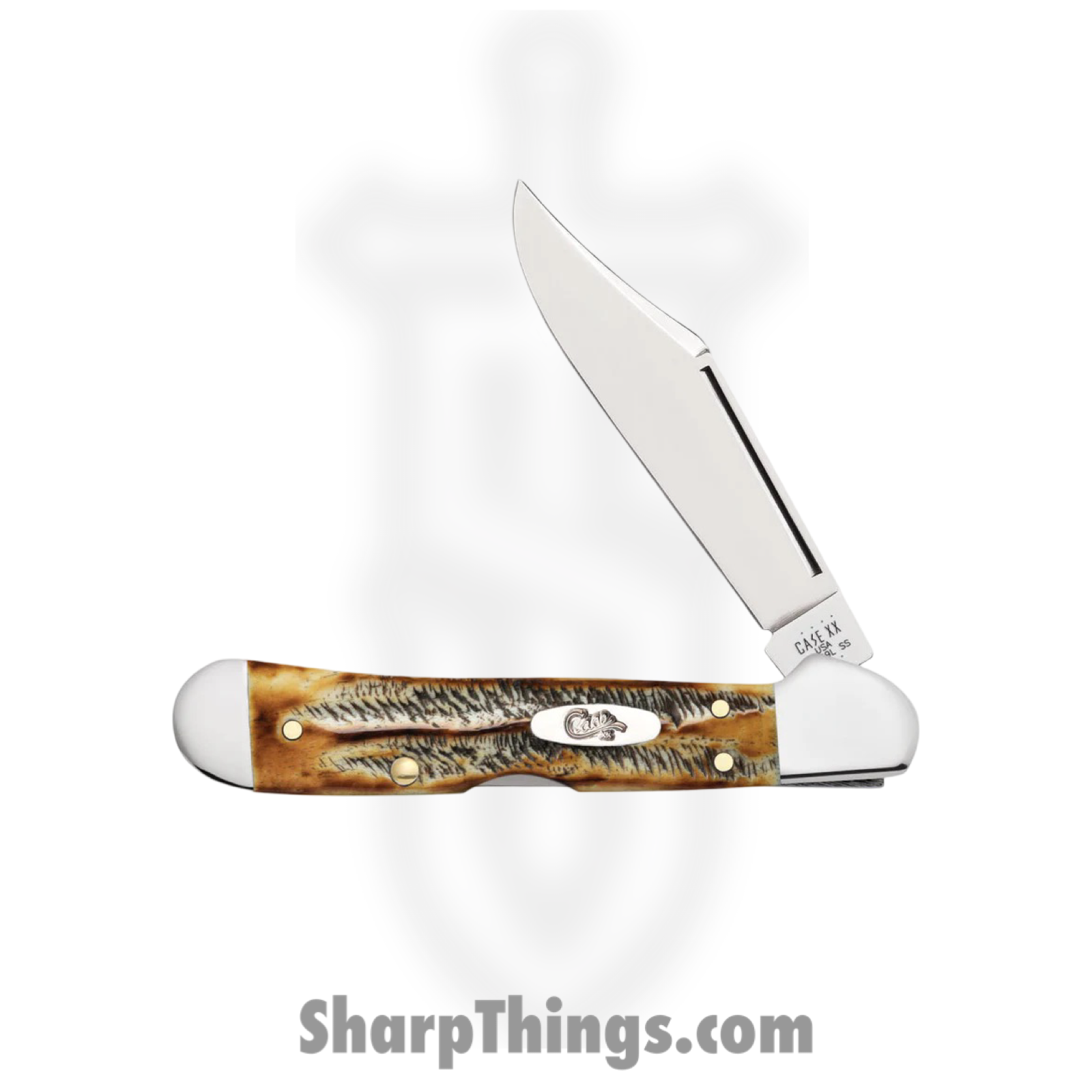 Case Cutlery - CA65327 - Mini CopperLock - Folding Knife - Tru-Sharp™ Stainless Polished Clip Point - 6.5 Bonestag - Brown - Image 2