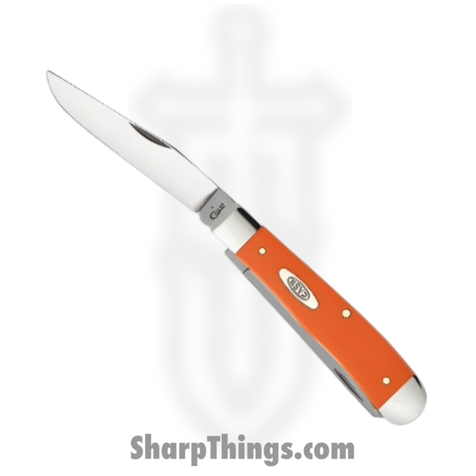 Case Cutlery - CA80500 - Trapper - Folding Knife - Tru-Sharp Stainless Polished Clip Spey - Synthetic - Orange