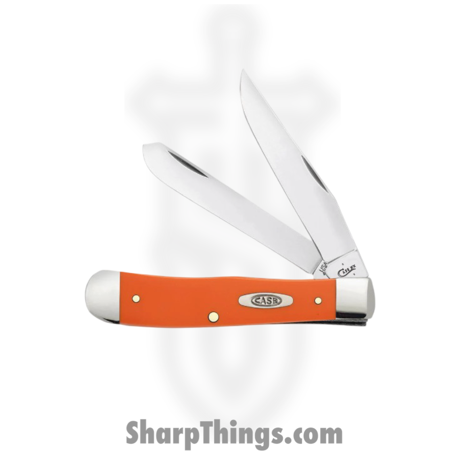 Case Cutlery - CA80500 - Trapper - Folding Knife - Tru-Sharp Stainless Polished Clip Spey - Synthetic - Orange - Image 2