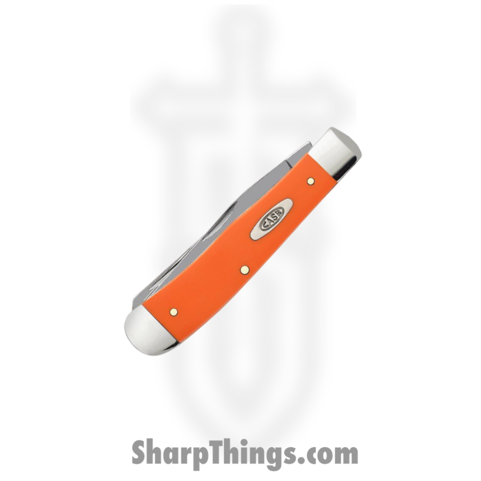 Case Cutlery - CA80500 - Trapper - Folding Knife - Tru-Sharp Stainless Polished Clip Spey - Synthetic - Orange - Image 3