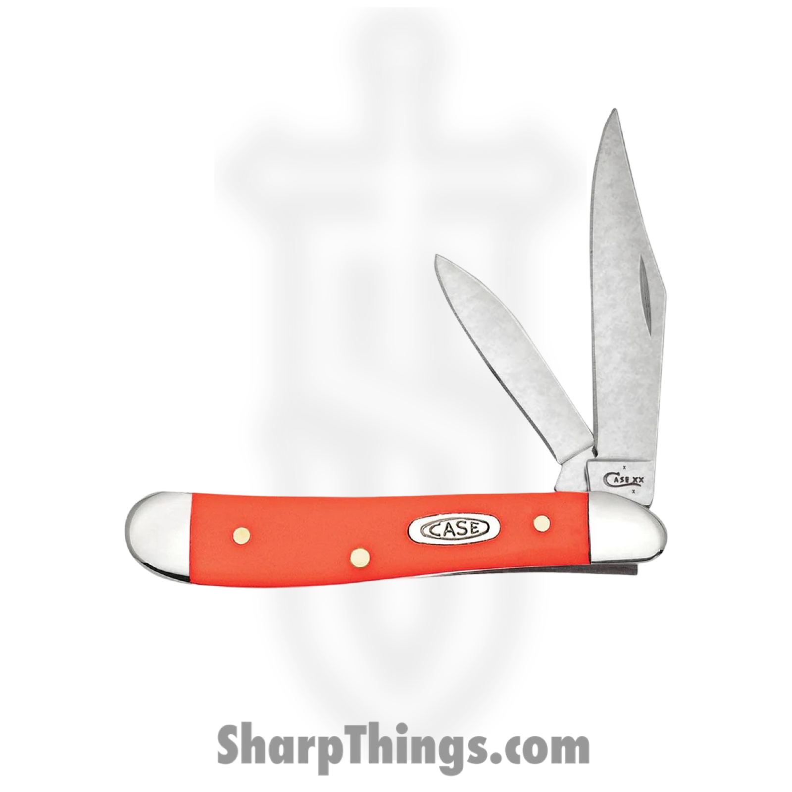 Case Cutlery - CA80504 - Peanut - Folding Knife - Tru-Sharp™ Stainless Polished Clip/Pen - Synthetic - Orange - Image 2