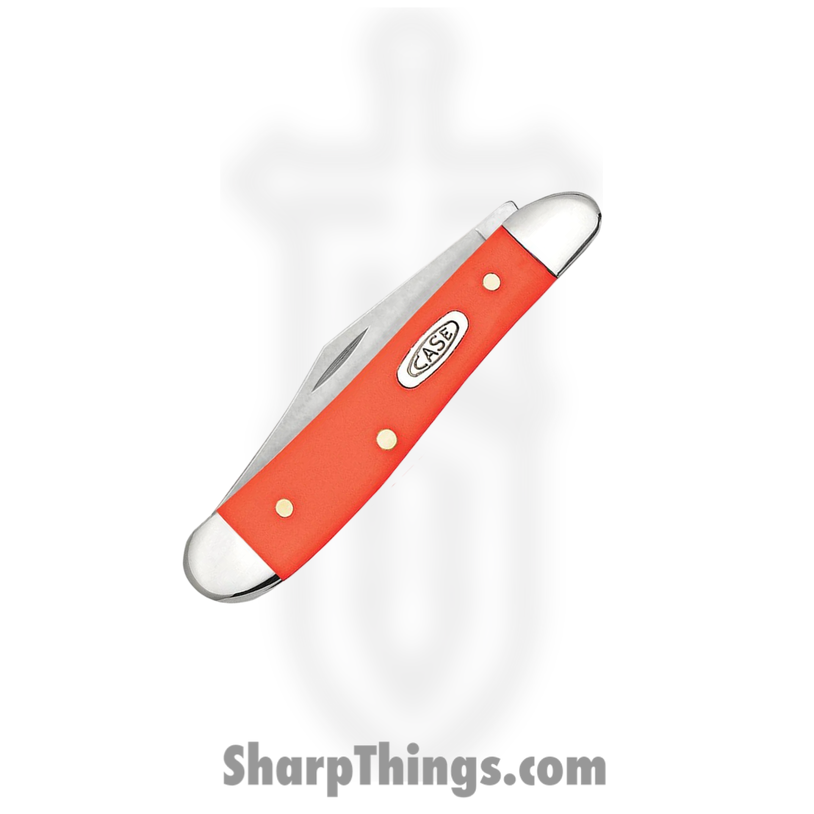 Case Cutlery - CA80504 - Peanut - Folding Knife - Tru-Sharp™ Stainless Polished Clip/Pen - Synthetic - Orange - Image 3
