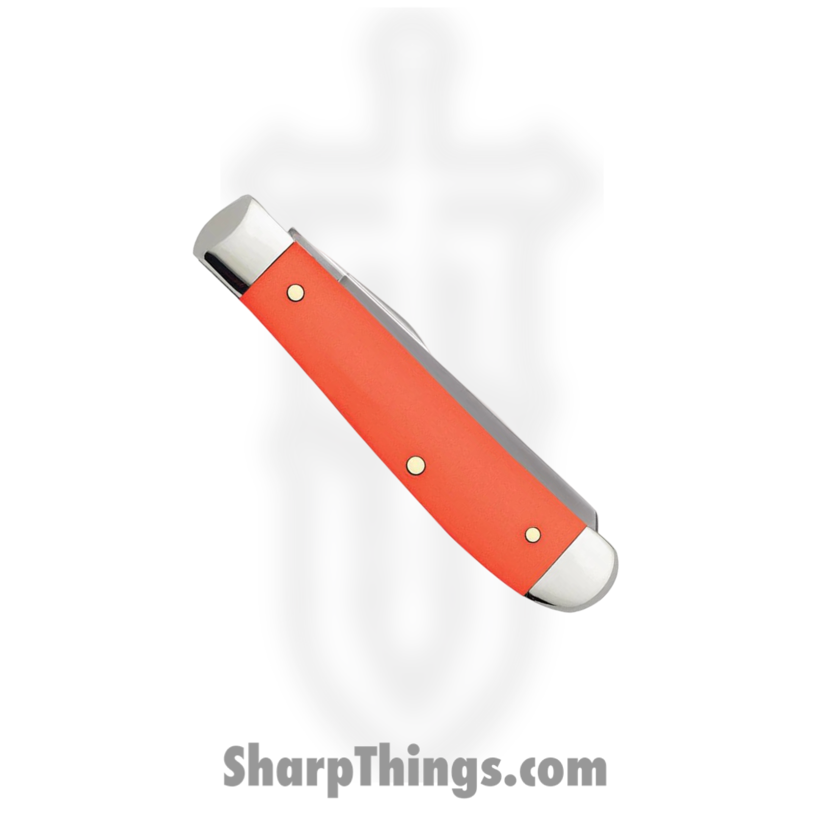 Case Cutlery - CA80505 - Mini Trapper - Folding Knife - Tru-Sharp Stainless Polished Clip Spey - Smooth Synthetic - Orange - Image 4