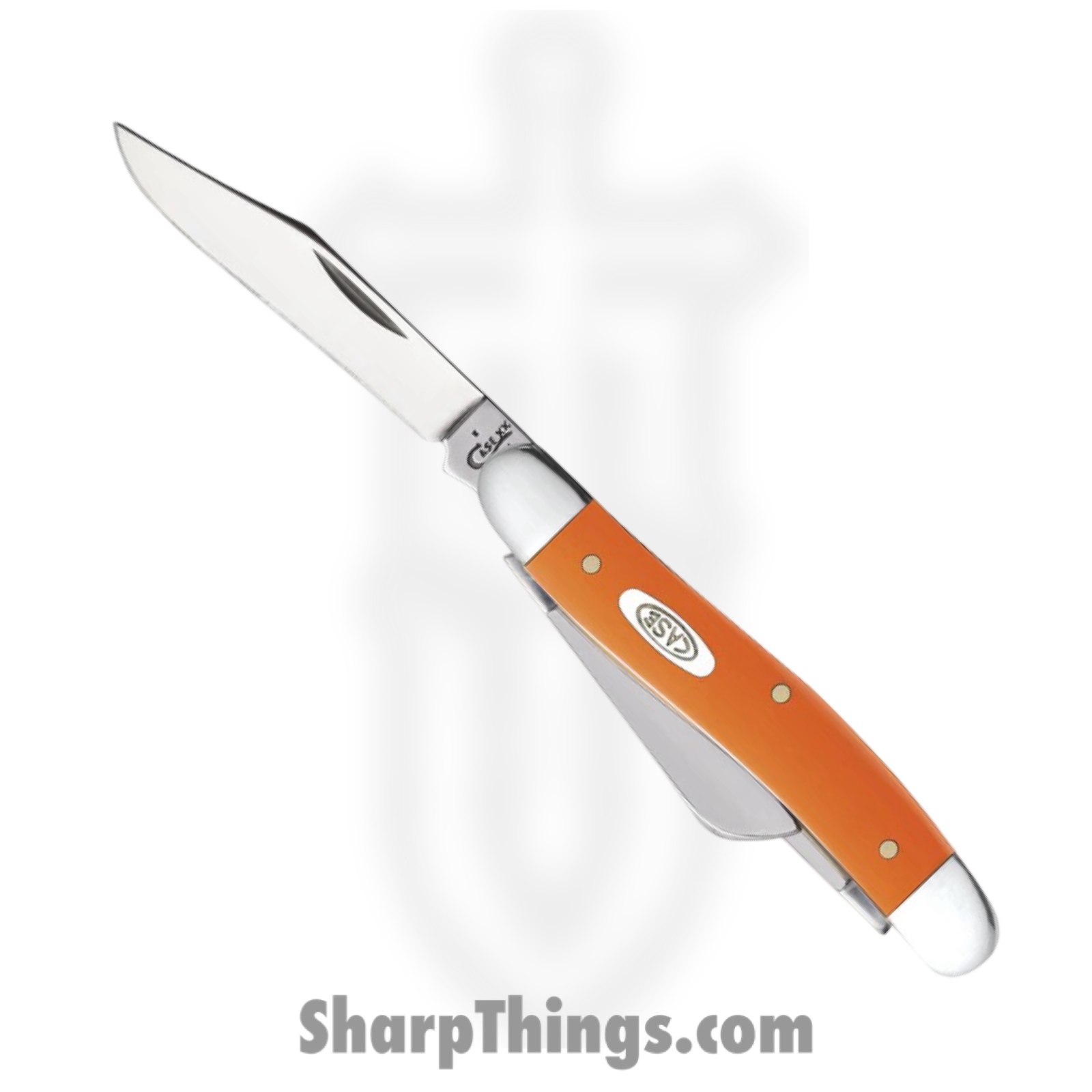 Case Cutlery - CA80509 - Medium Stockman - Folding Knife - Tru-Sharp™ Stainless Polished Clip/Sheepfoot/Spey - Synthetic - Orange