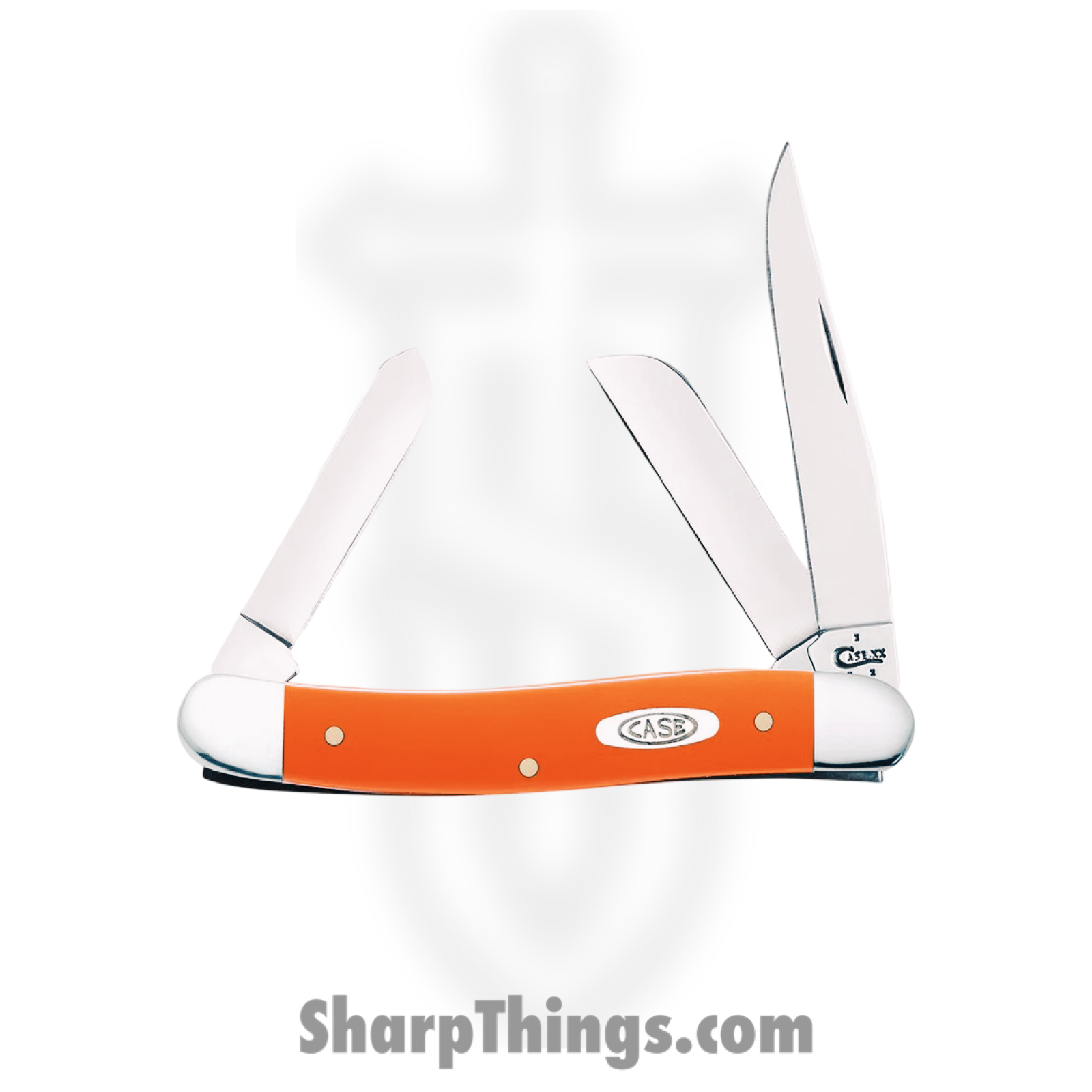 Case Cutlery - CA80509 - Medium Stockman - Folding Knife - Tru-Sharp™ Stainless Polished Clip/Sheepfoot/Spey - Synthetic - Orange - Image 2