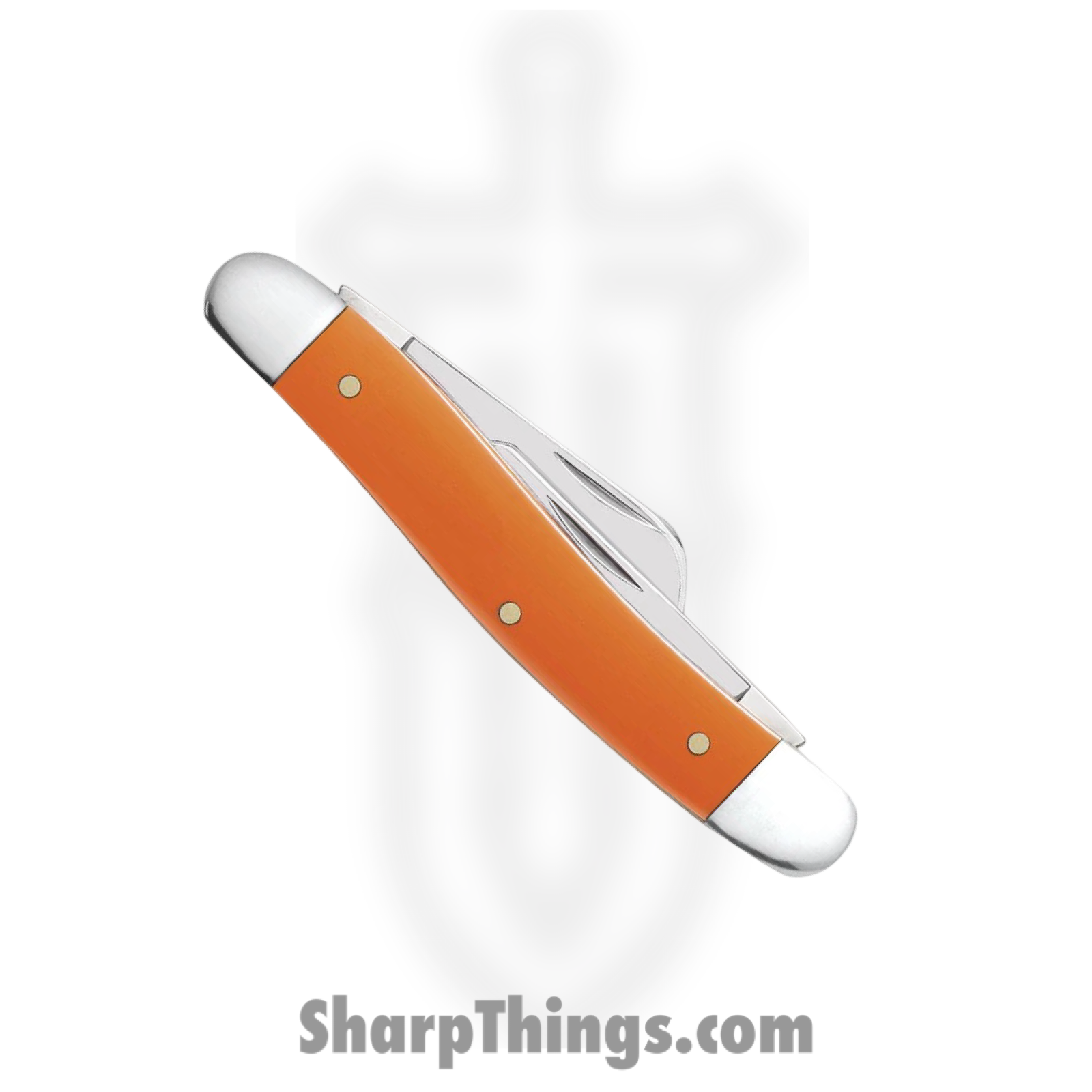 Case Cutlery - CA80509 - Medium Stockman - Folding Knife - Tru-Sharp™ Stainless Polished Clip/Sheepfoot/Spey - Synthetic - Orange - Image 4