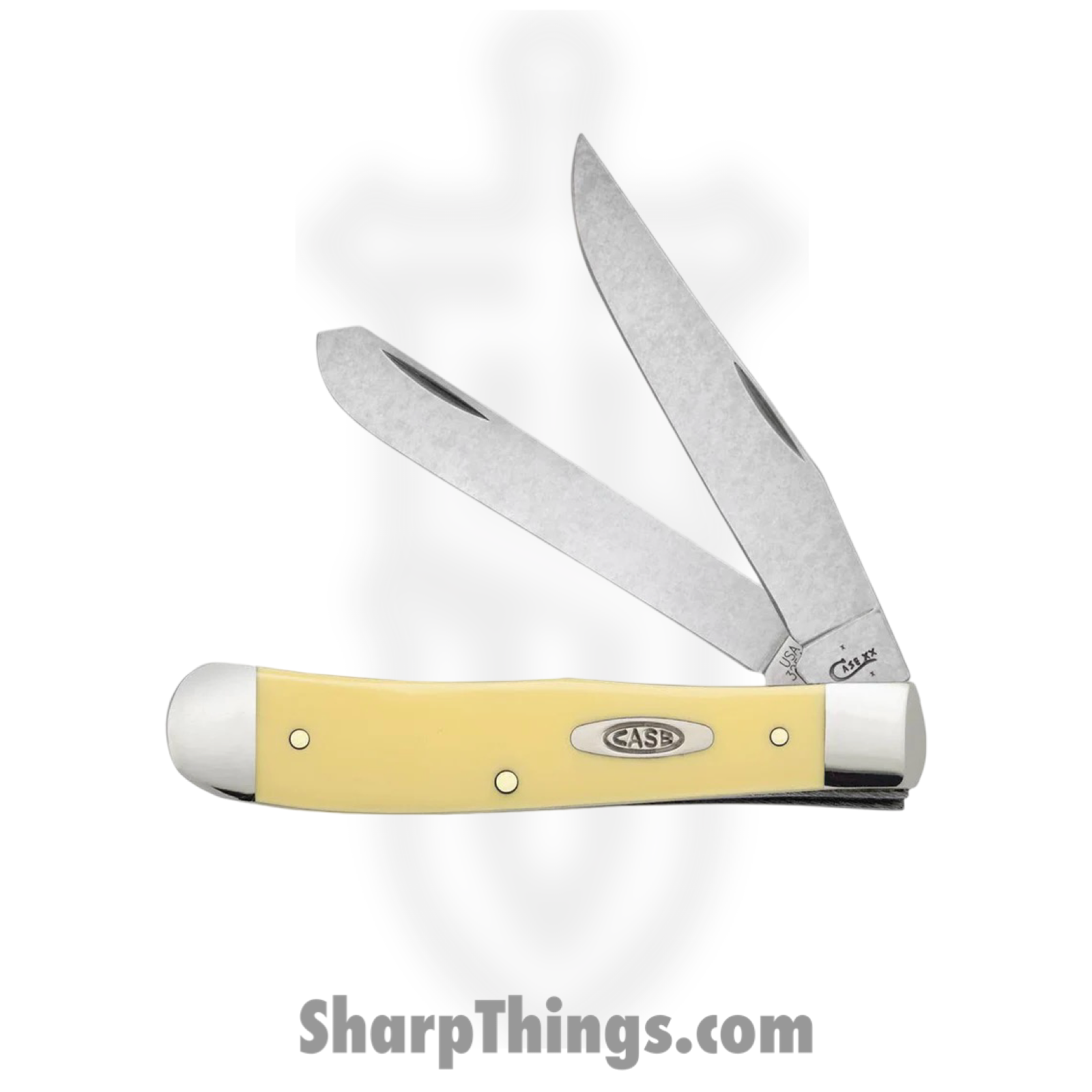 Case Cutlery - CA81091 - Trapper w/ Clip - Folding Knife - Tru-Sharp™ Stainless Polished Clip/Spey - Synthetic - Yellow - Image 2
