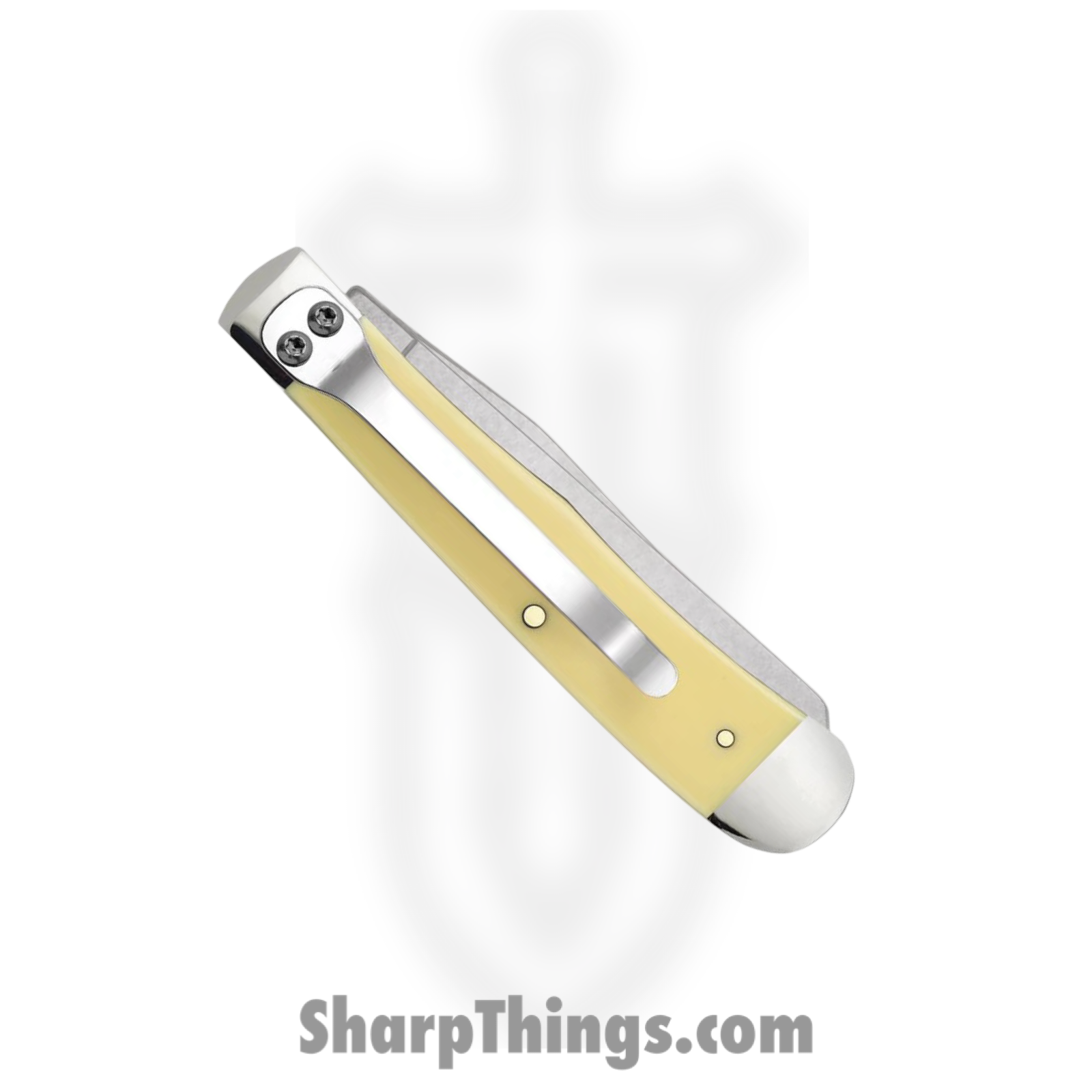Case Cutlery - CA81091 - Trapper w/ Clip - Folding Knife - Tru-Sharp™ Stainless Polished Clip/Spey - Synthetic - Yellow - Image 4