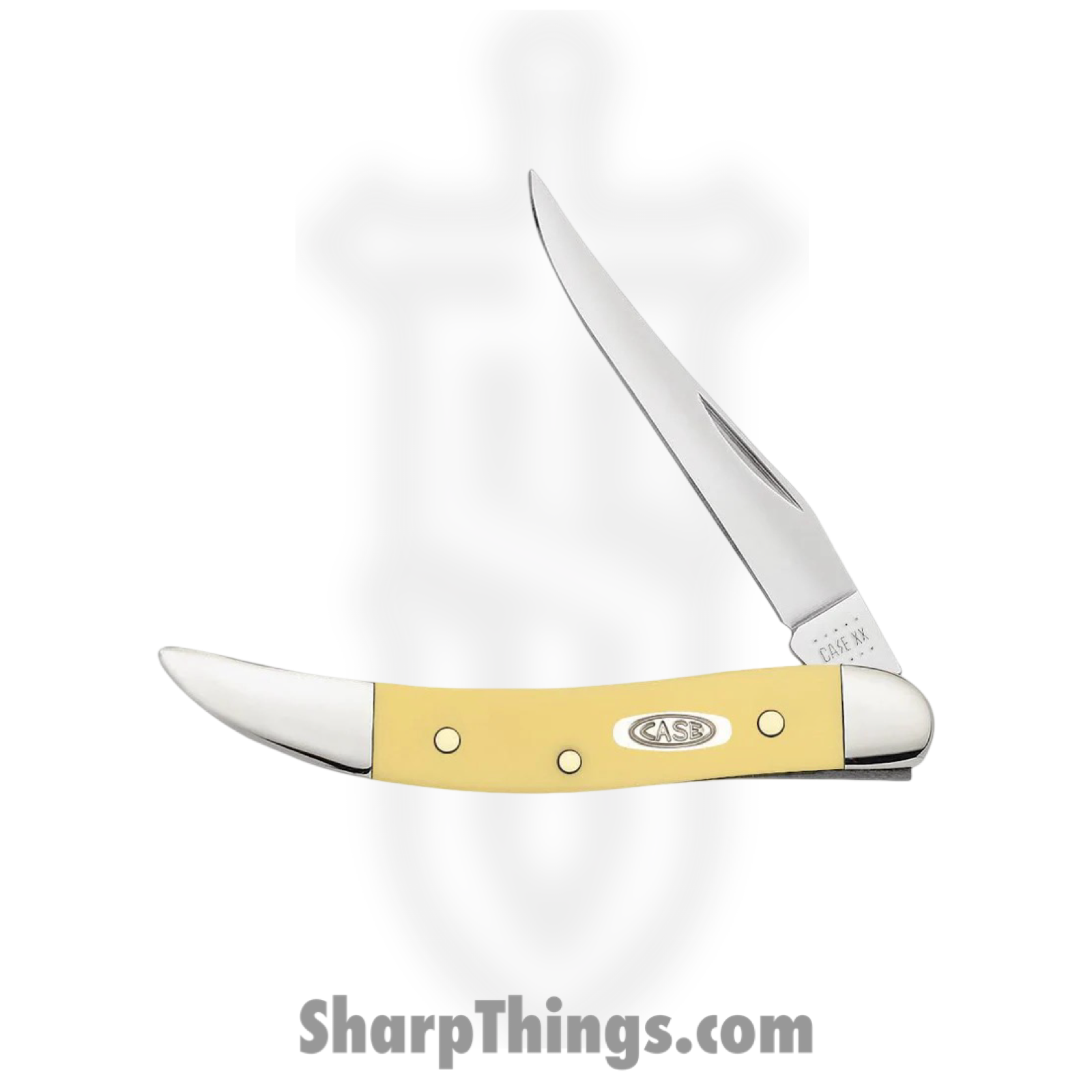 Case Cutlery - CA81095 - Small Texas Toothpick - Folding Knife - Tru-Sharp™ Stainless Polished Clip Point - Synthetic - Yellow - Image 2