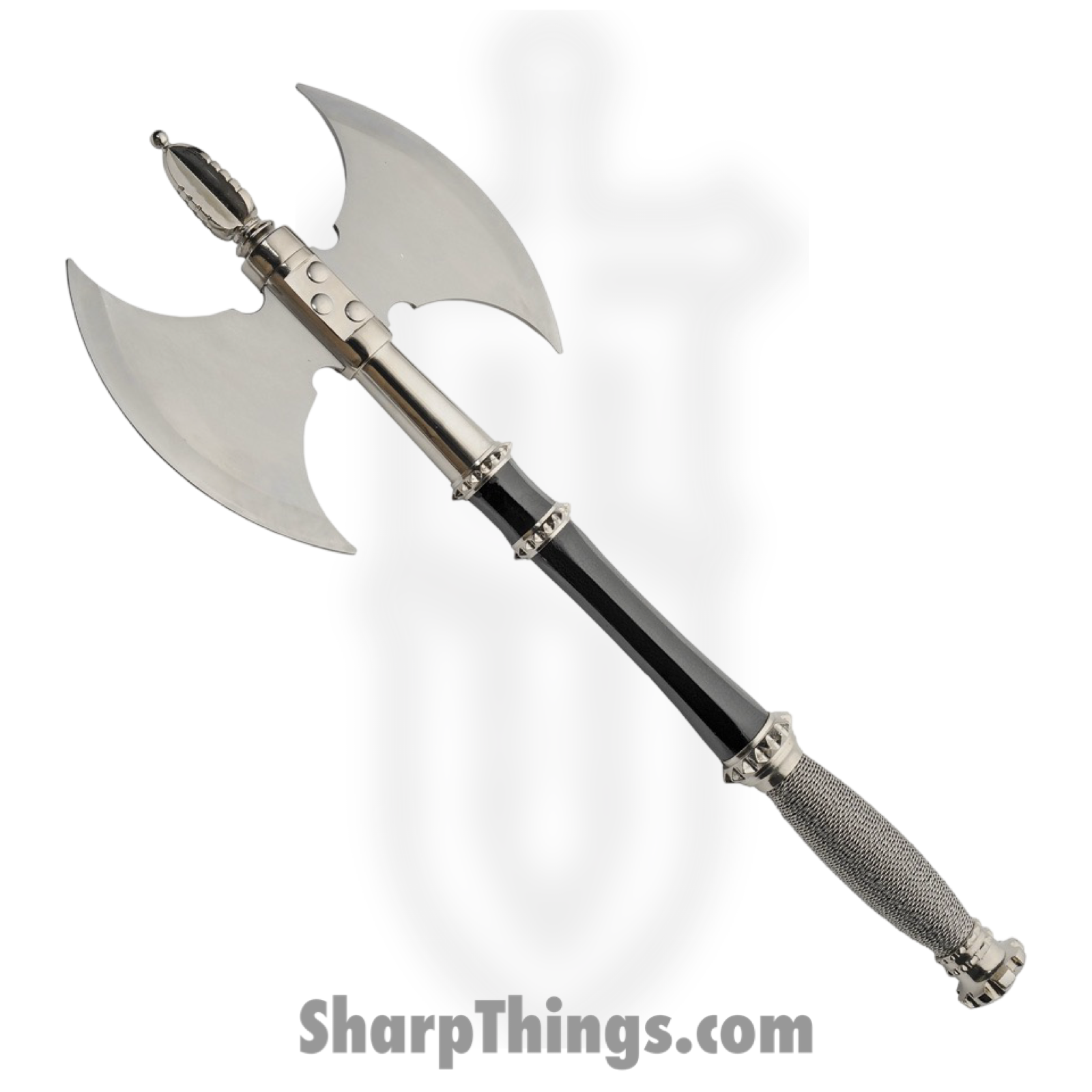 CMP - CN882483 - Squire Axe with Plaque - Stainless Satin - Wire Wrapped - Black Silver