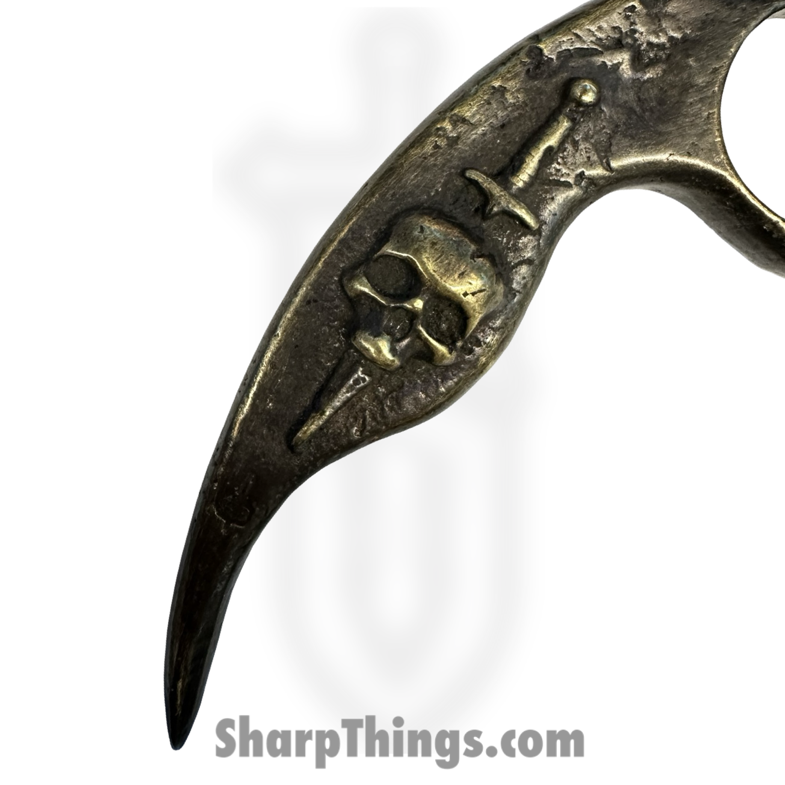 Heavy Barrel Designs - HB-ST-SKLDGA - Stinger Skull and Dagger - Cast - Brass - Natural - Image 3
