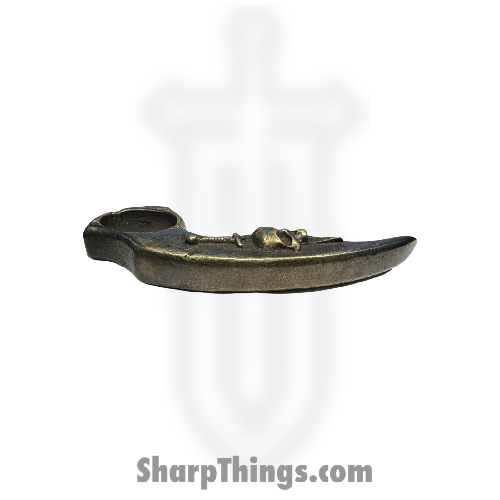 Heavy Barrel Designs - HB-ST-SKLDGA - Stinger Skull and Dagger - Cast - Brass - Natural - Image 4