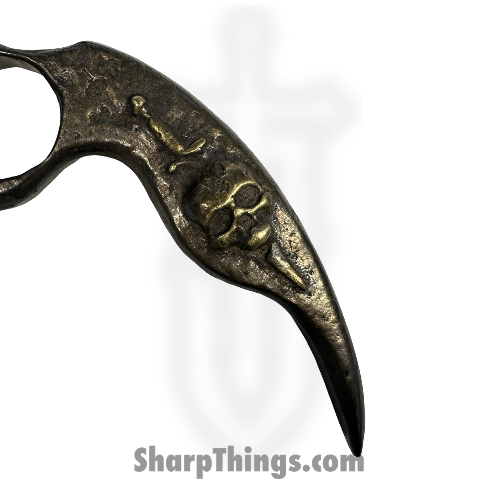 Heavy Barrel Designs - HB-ST-SKLDGB - Stinger Skull and Dagger - Cast - Brass - Natural - Image 3