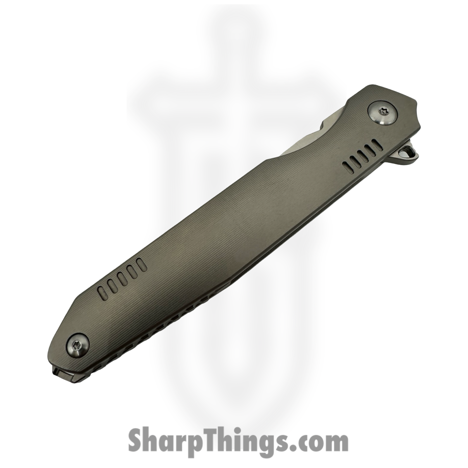 Hwzbben Knives - HWZ-B1 - Raef - Folding Knife - M390 Satin Tanto - TA5 Titanium - Gray - Image 4