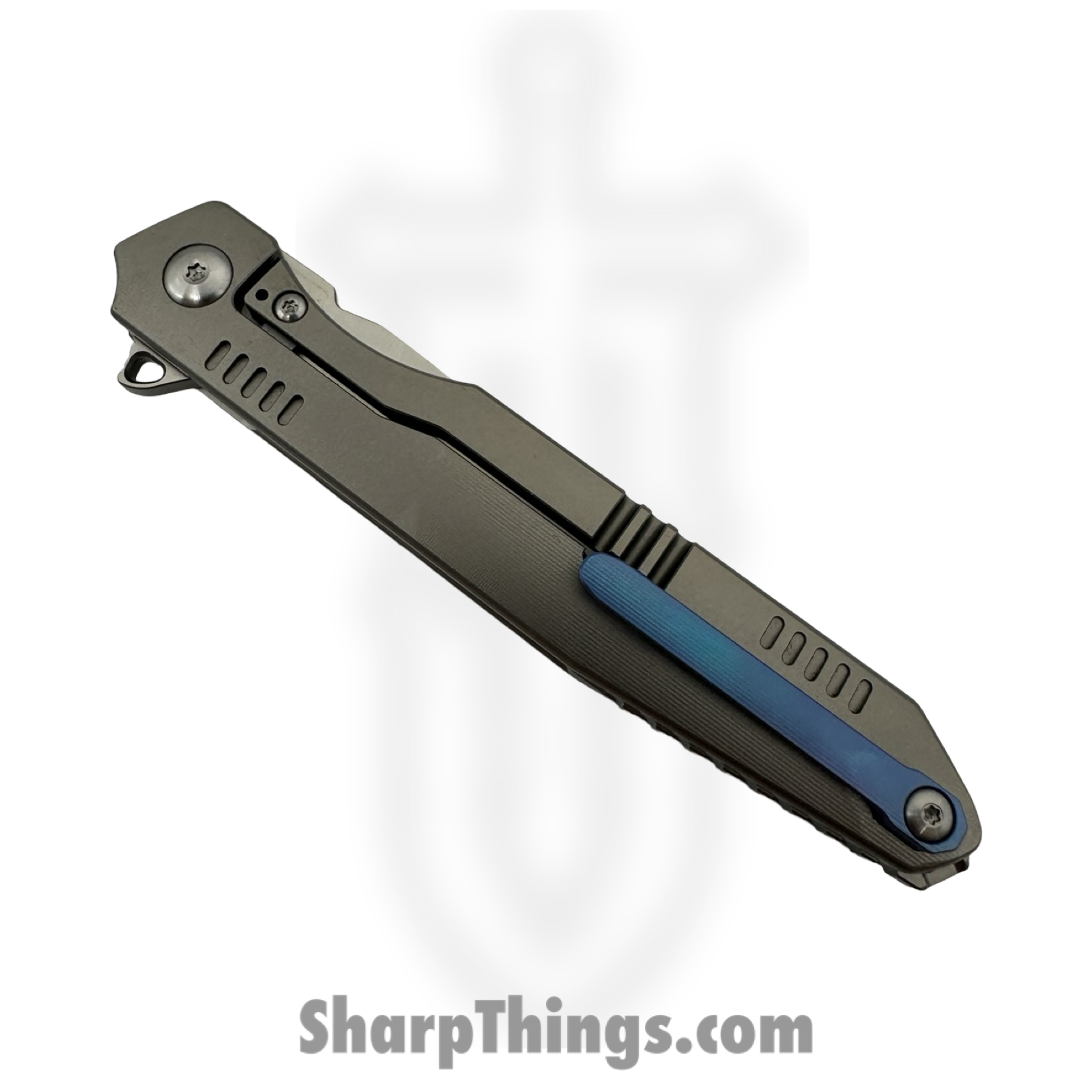 Hwzbben Knives - HWZ-B1 - Raef - Folding Knife - M390 Satin Tanto - TA5 Titanium - Gray - Image 2