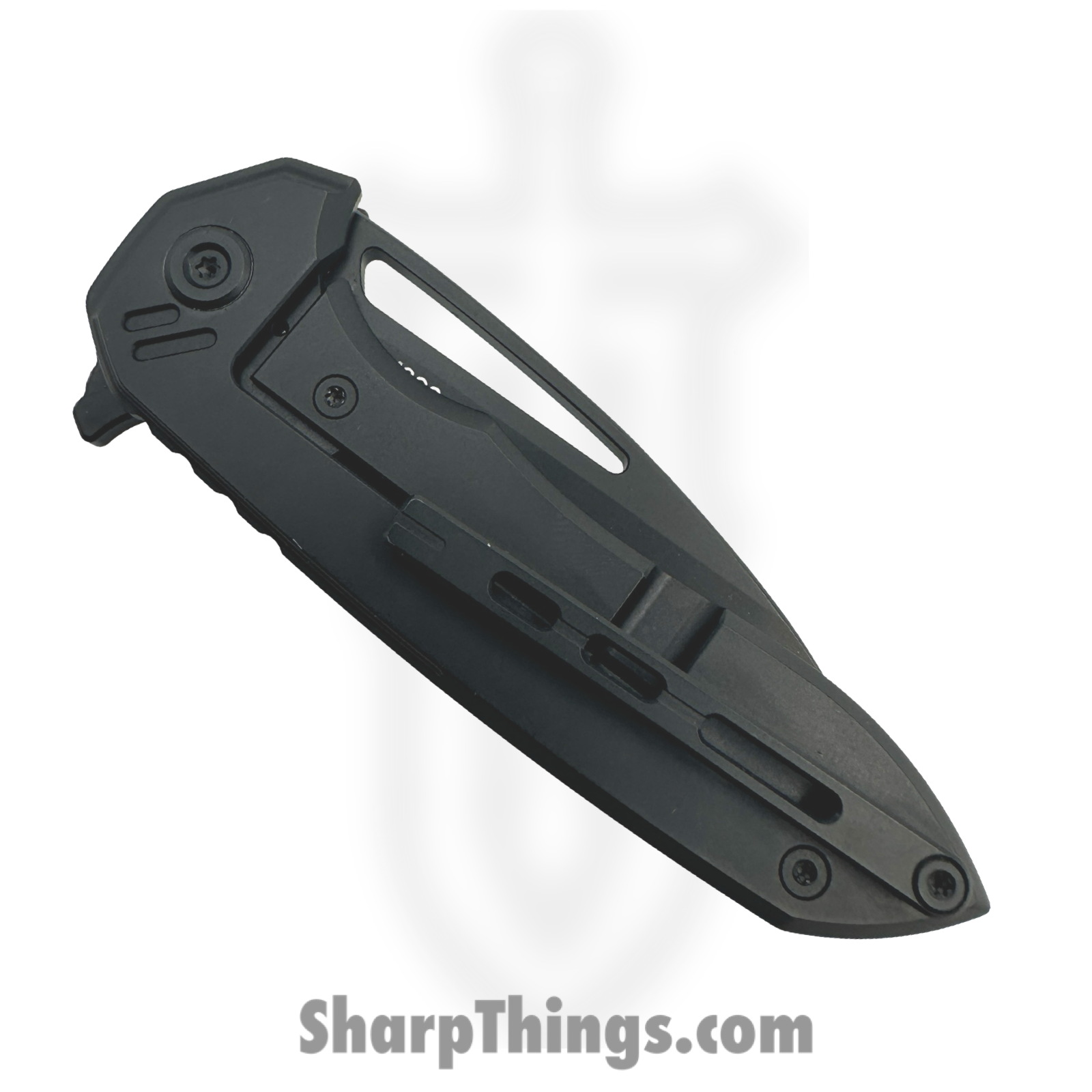 Hwzbben Knives - HWZ-B8 - Ragna - Folding Knife - M390 Coated Drop Point - TA5 Titanium Carbon Fiber Inlay - Black - Image 4