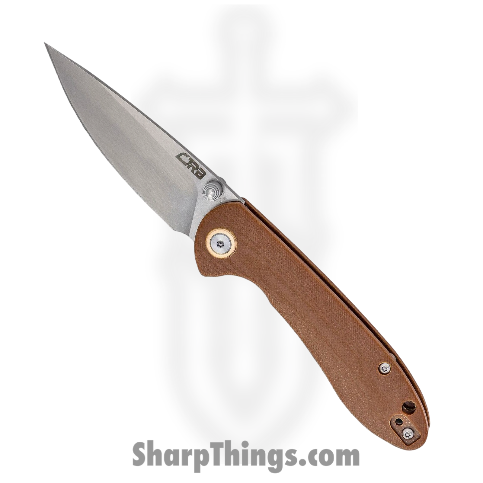 CJRB - J1912SBNC - Small Feldspar - Folding Knife - D2 Stonewash Drop Point - G10 - Brown
