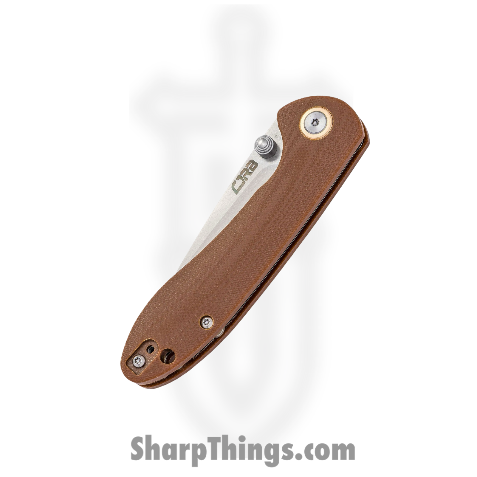CJRB - J1912SBNC - Small Feldspar - Folding Knife - D2 Stonewash Drop Point - G10 - Brown - Image 2