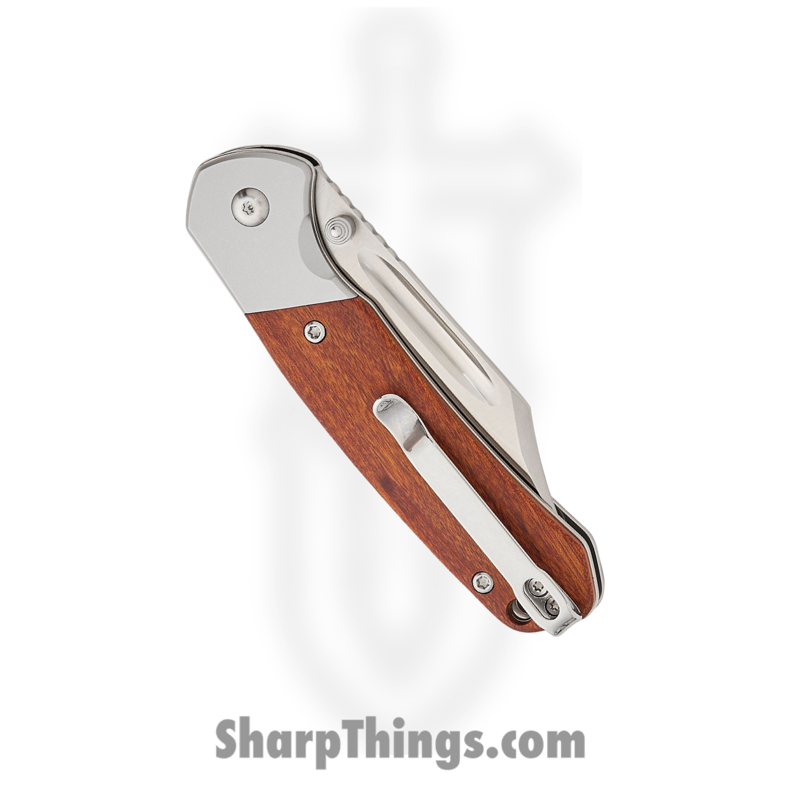 CJRB - J1942RW - Pyrite - Folding Knife - AR-RPM9 Polished Bowie - Rosewood with Steel Bolsters - Brown - Image 4