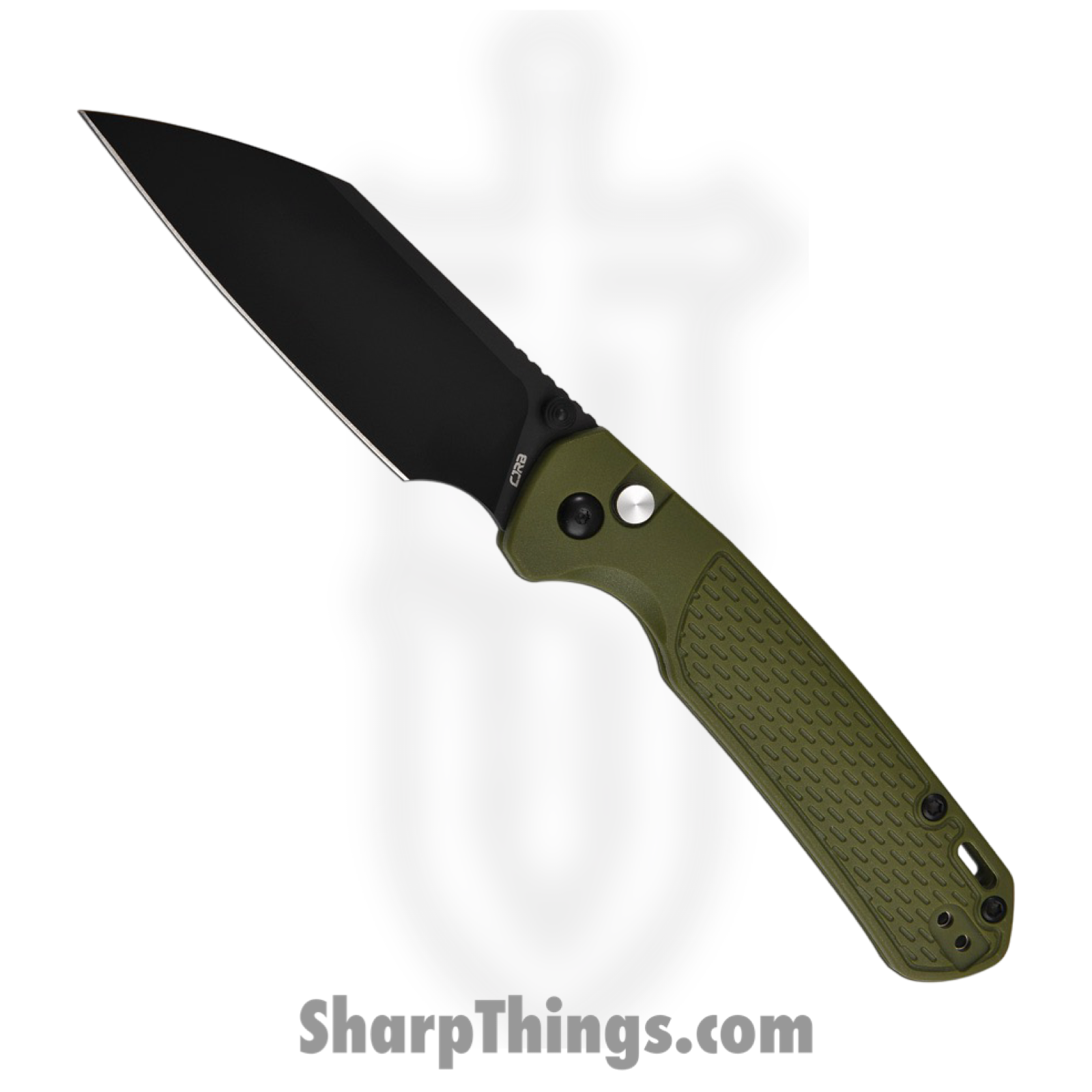 CJRB - J1945BGN - Pyrite - Folding Knife - AR-RPM9 Coated Wharncliffe - FRN - Green
