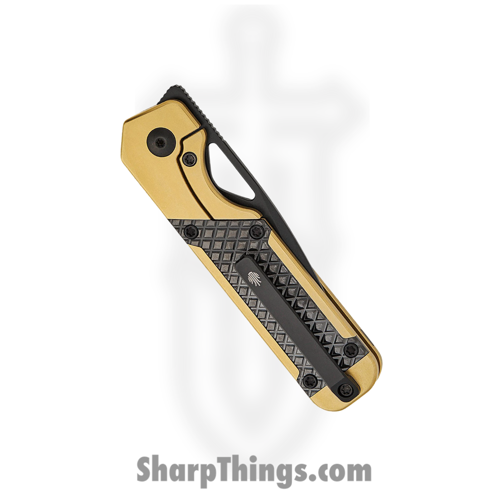 Kizer Cutlery - KI3634SA3 - Mini Militaw - Folding Knife - CPM S45VN Coated Drop Point - Titanium with Zalium Inlays - Gold Black - Image 4