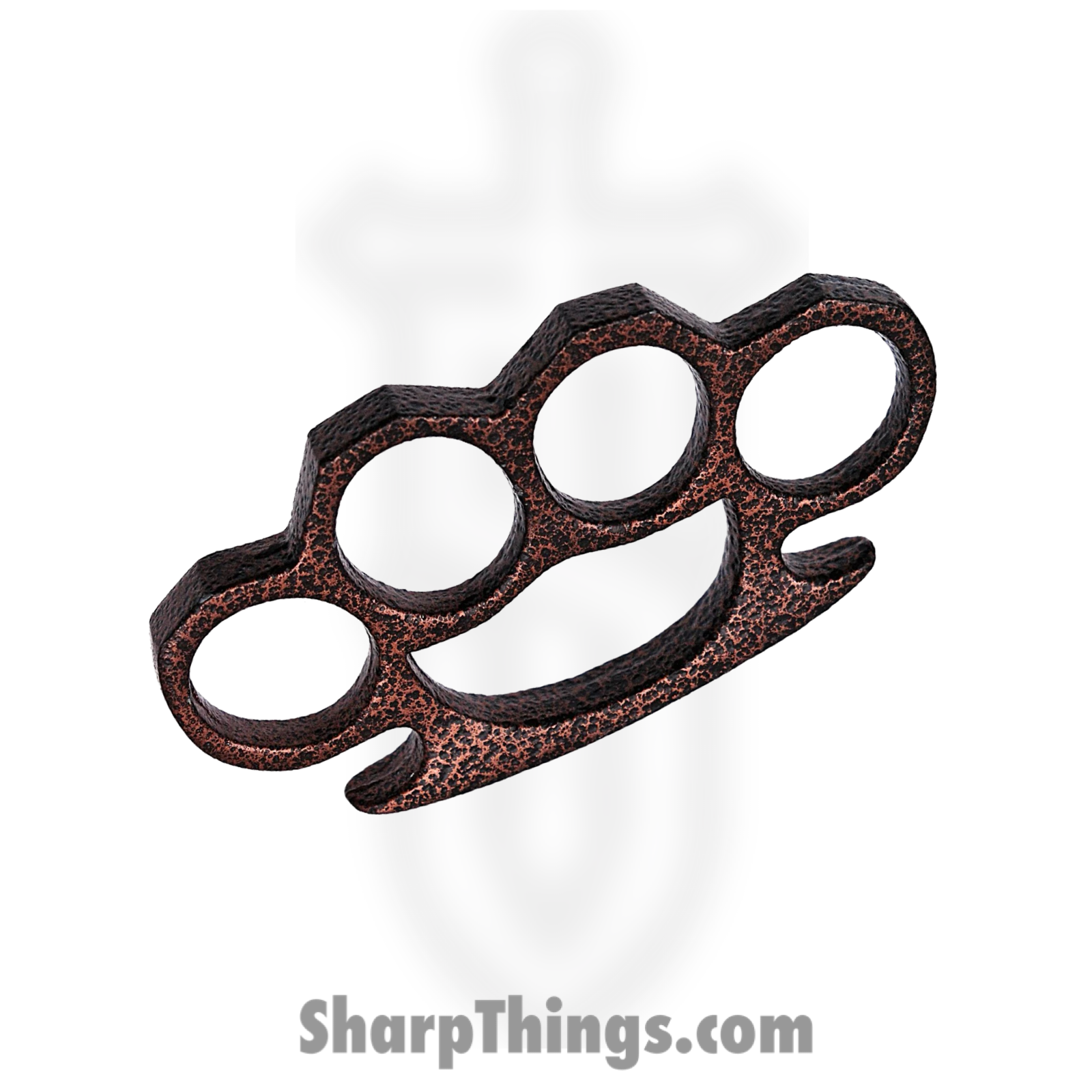 PTC - KN-01-CP - Knuckle Duster - Pitted - Solid Steel - Black Copper
