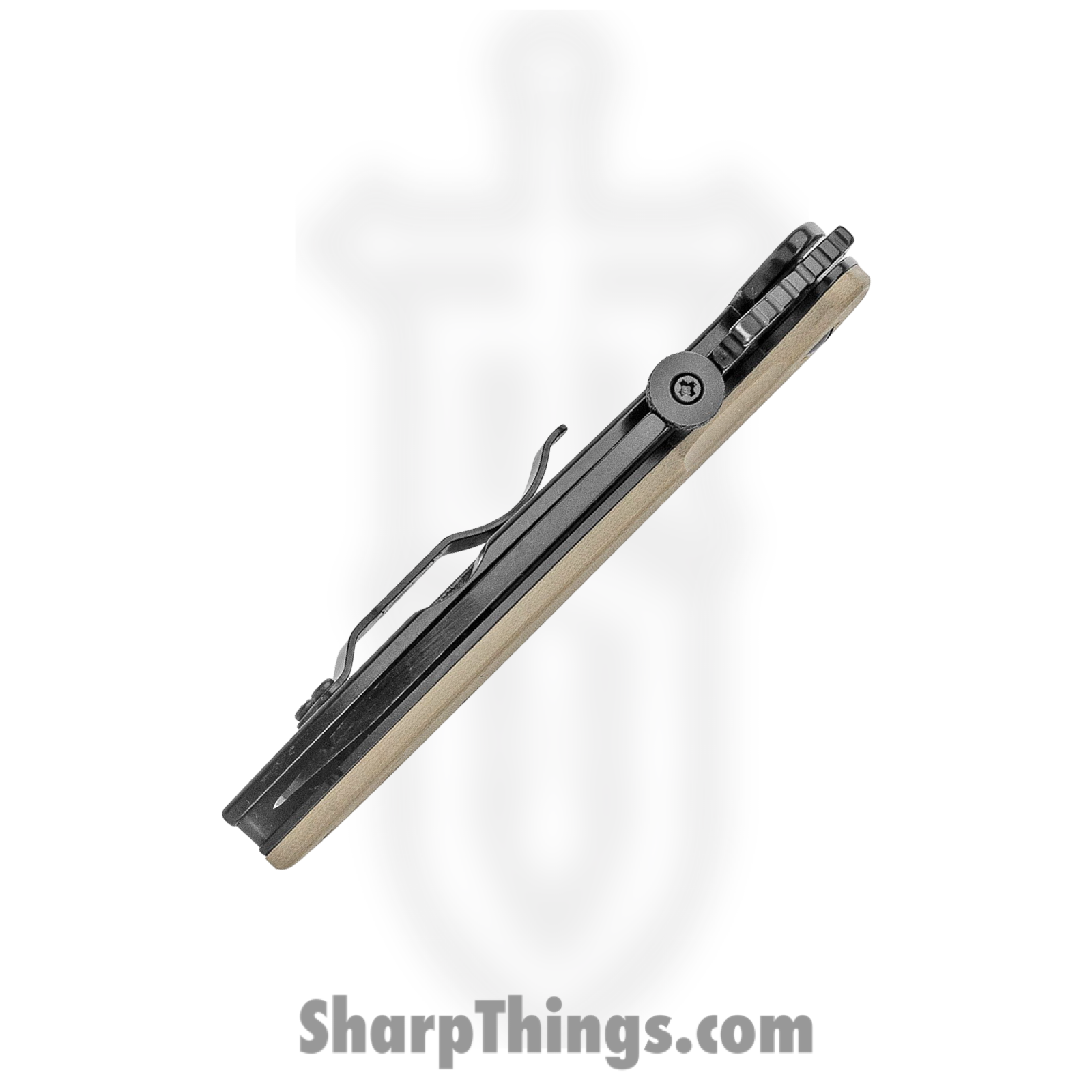 Kershaw - KS6054BRNBLK - Emerson CQC-4K - Folding Knife - 8Cr14MoV Coated Spear Point - G10 410 Stainless - Tan Black - Image 4