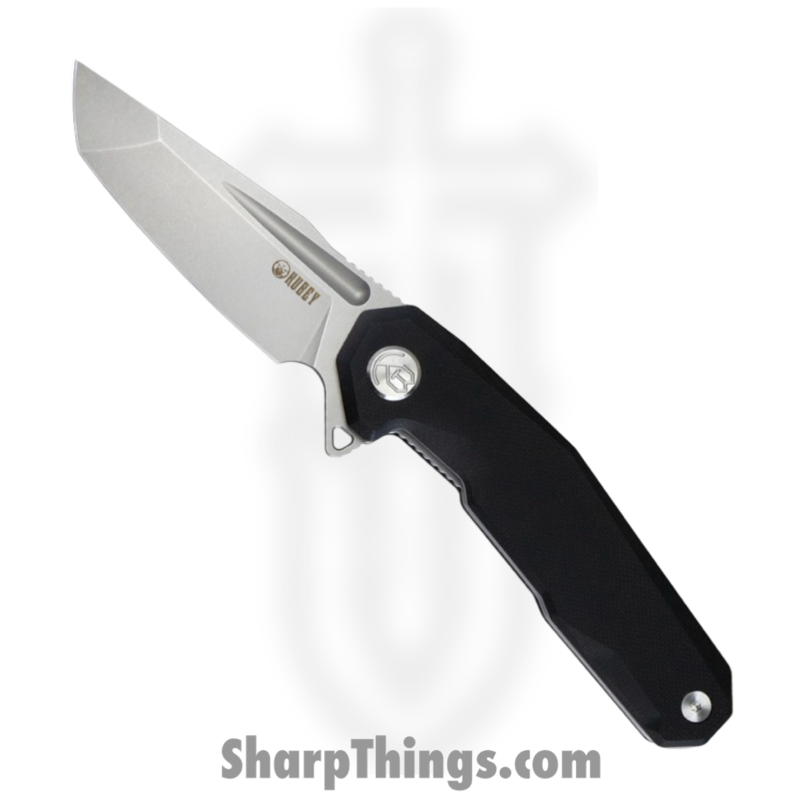 Kubey - KUB237G - Carve Nest - Folding Knife - D2 Blasted Tanto - G10 - Black