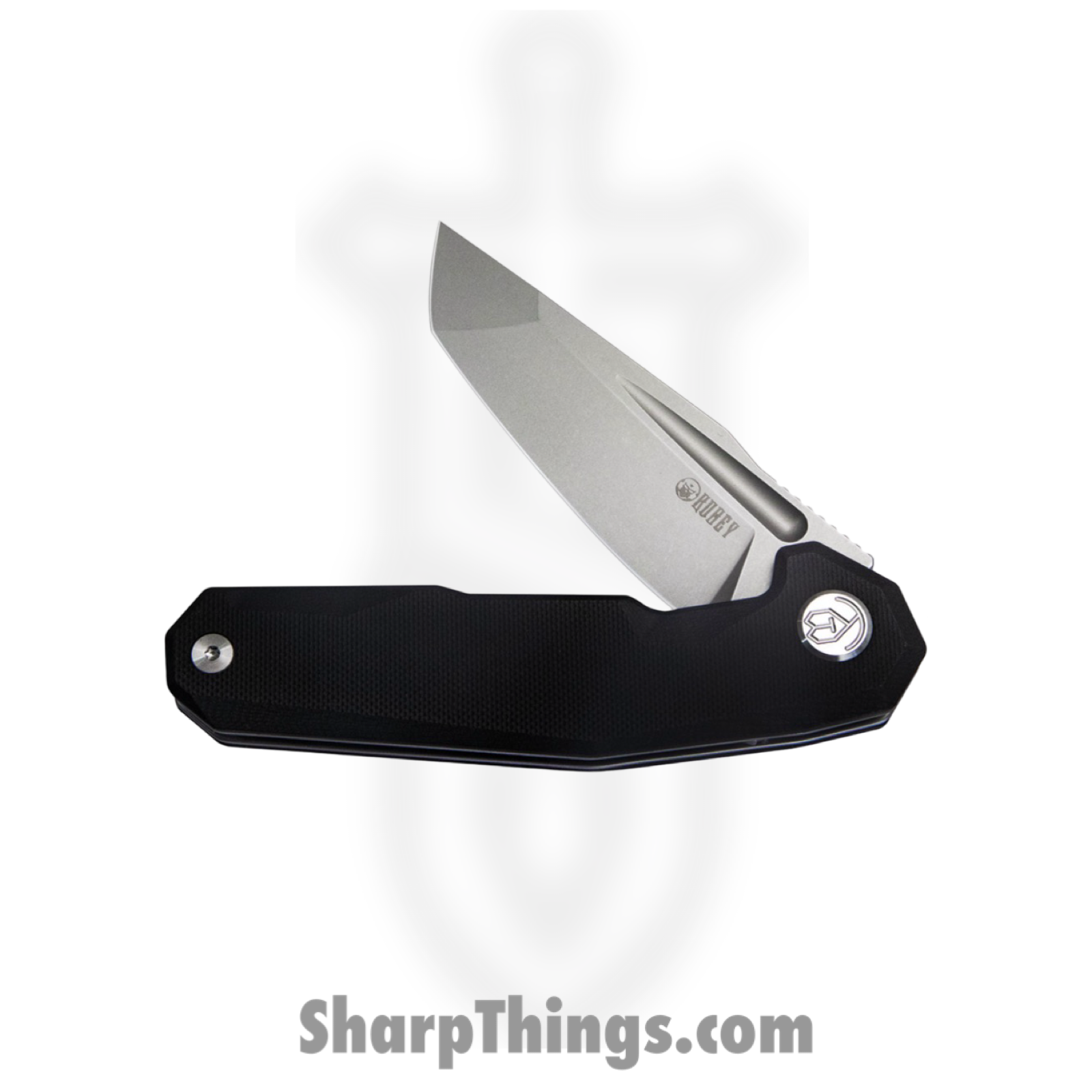 Kubey - KUB237G - Carve Nest - Folding Knife - D2 Blasted Tanto - G10 - Black - Image 2