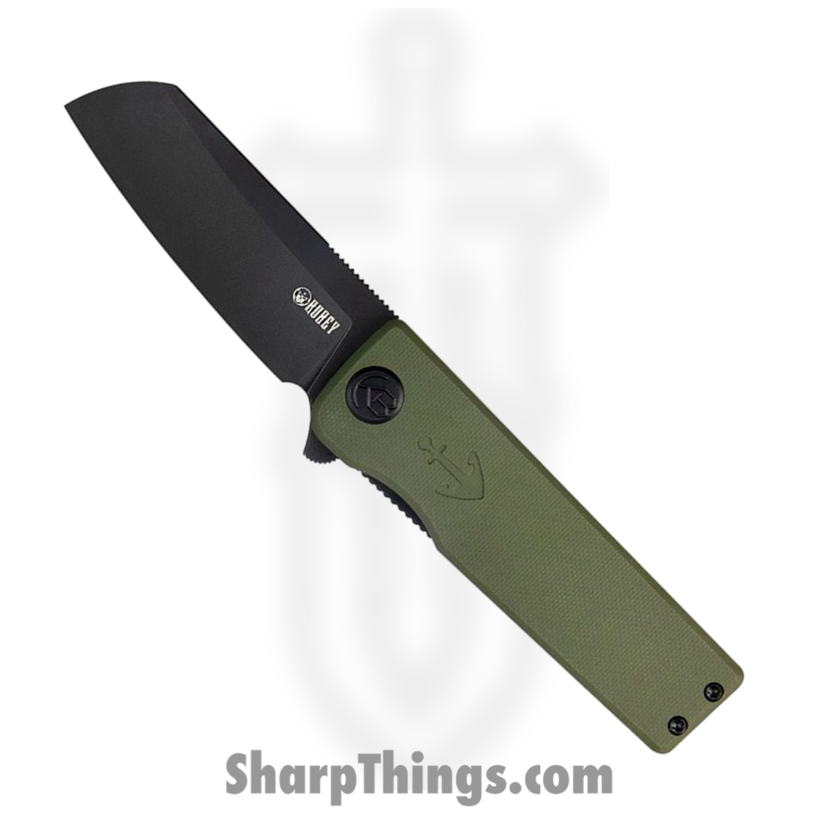Kubey - KUB317C - Sailor - Folding Knife - AUS-10A Stonewash Sheepsfoot - G10 - OD Green