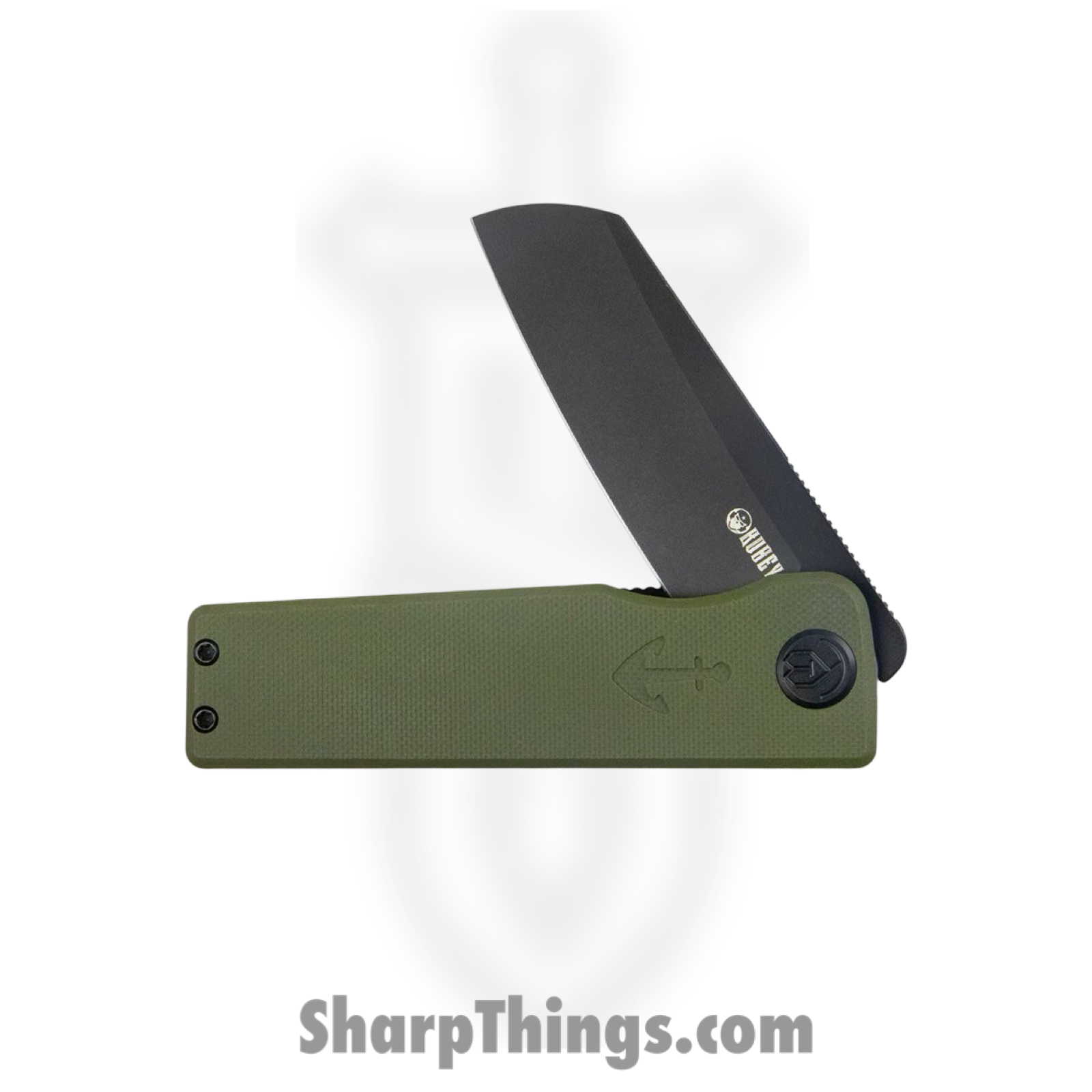 Kubey - KUB317C - Sailor - Folding Knife - AUS-10A Stonewash Sheepsfoot - G10 - OD Green - Image 2