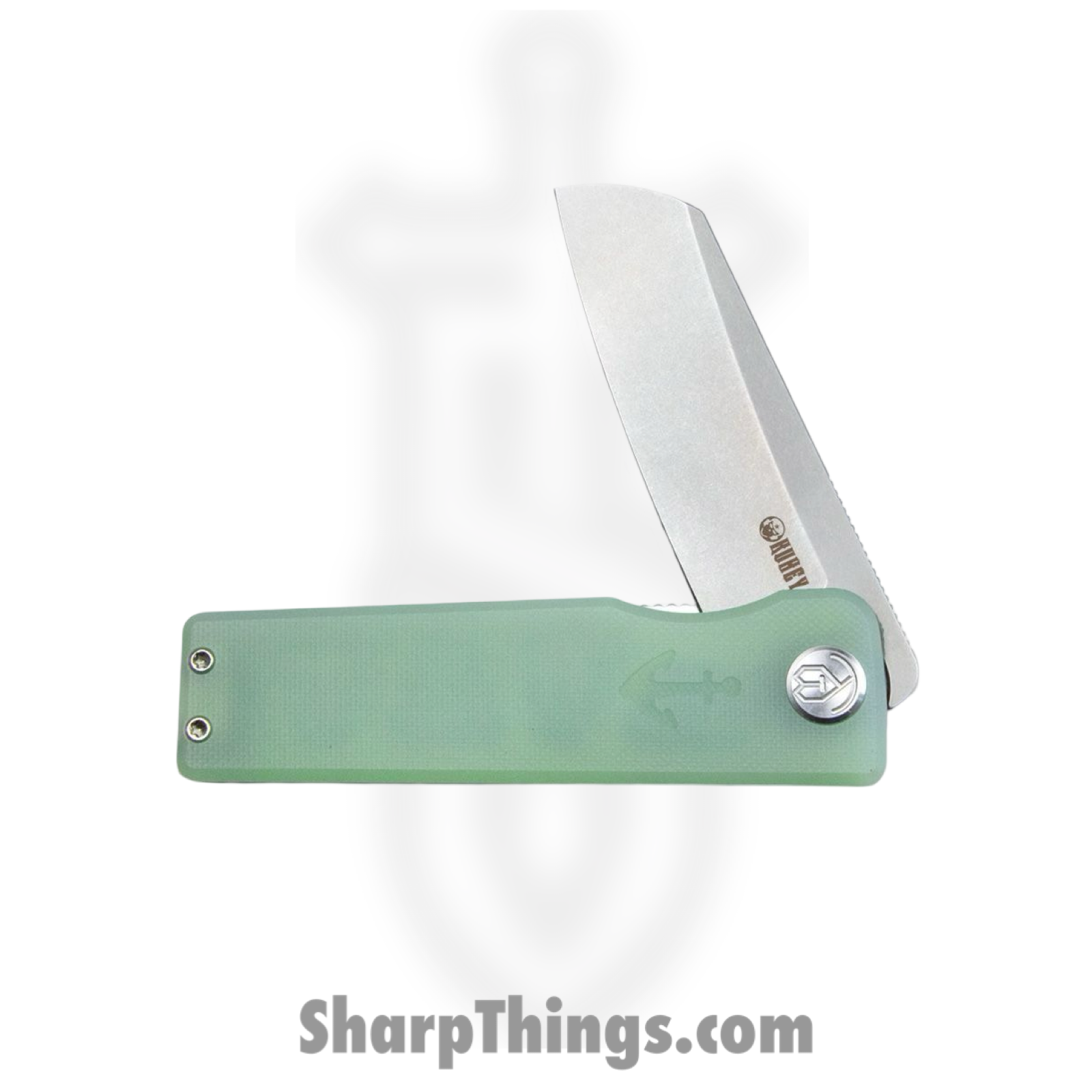 Kubey - KUB317E - Sailor - Folding Knife - AUS-10A Blasted Sheepsfoot - G10 - Jade - Image 2