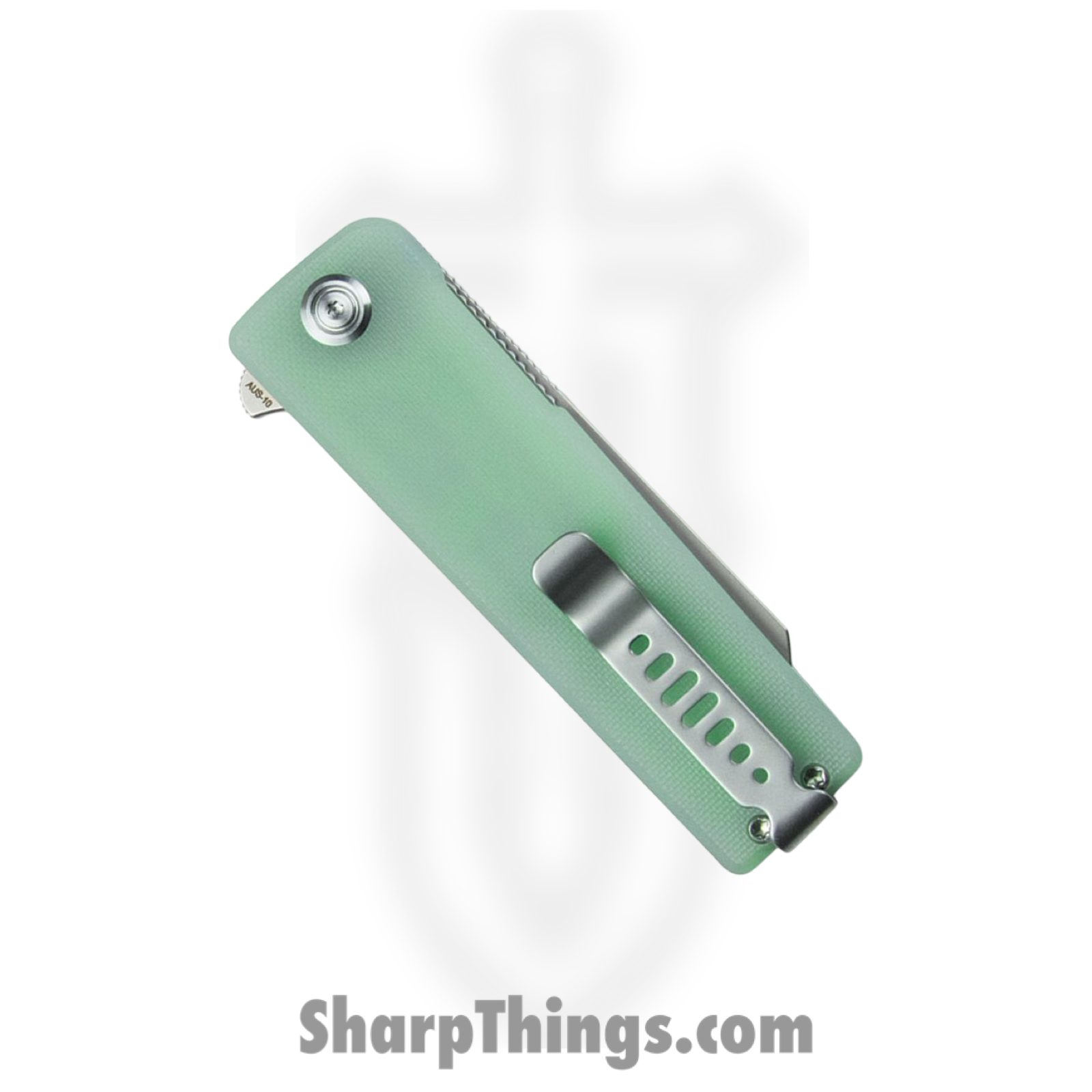 Kubey - KUB317E - Sailor - Folding Knife - AUS-10A Blasted Sheepsfoot - G10 - Jade - Image 3
