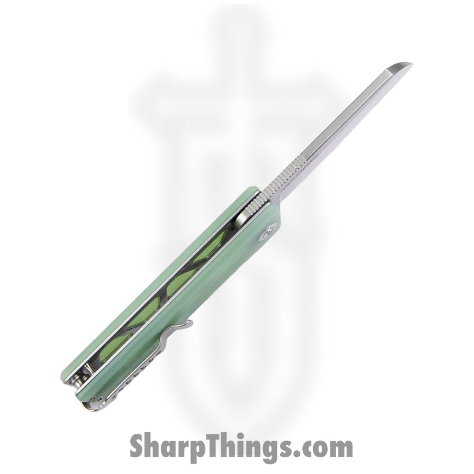 Kubey - KUB317E - Sailor - Folding Knife - AUS-10A Blasted Sheepsfoot - G10 - Jade - Image 4