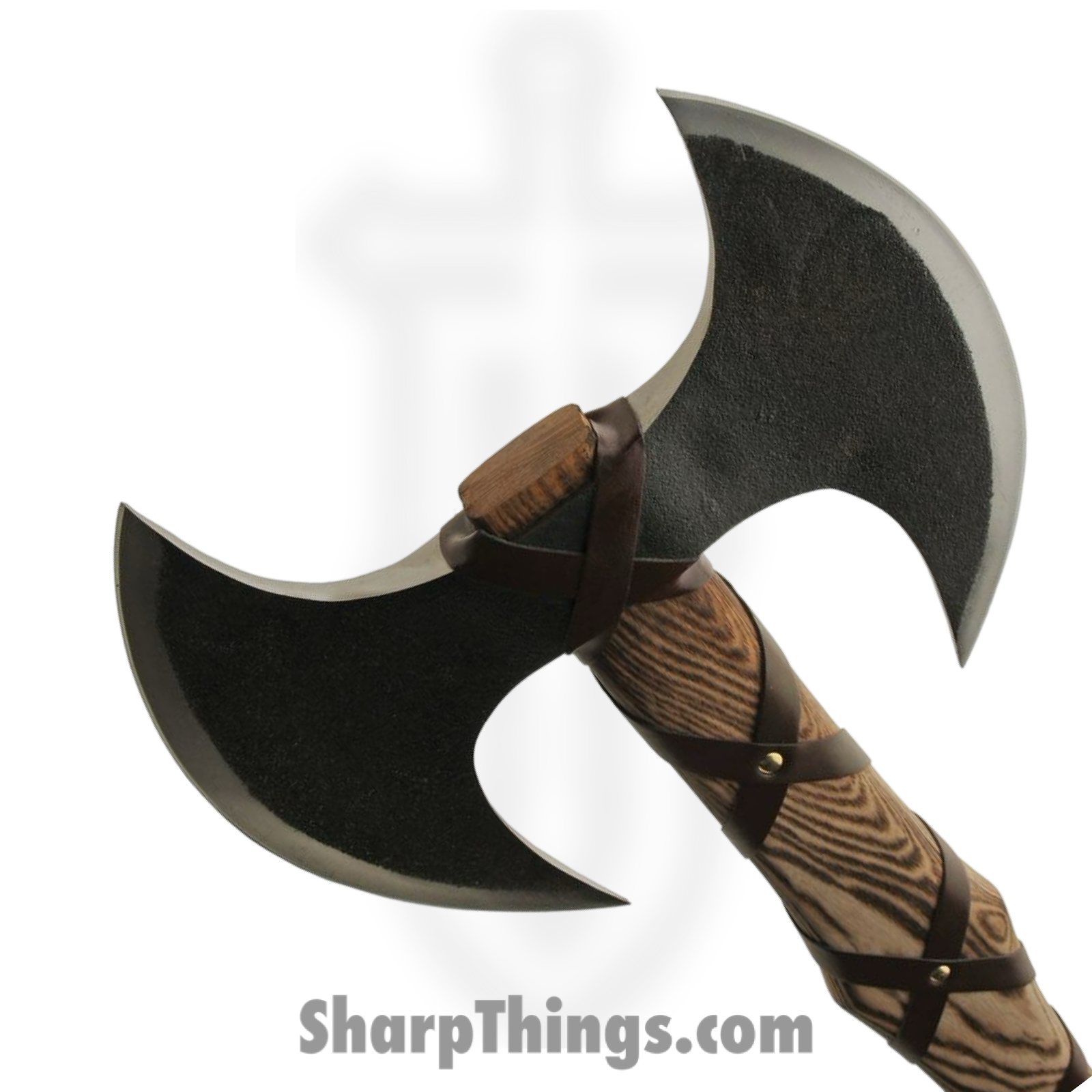 Rite Edge - PA882480 - Berserker Battle Axe - Fixed Blade Knife - Stainless Coated - Burnt Ash Wood - Brown Black - Image 2