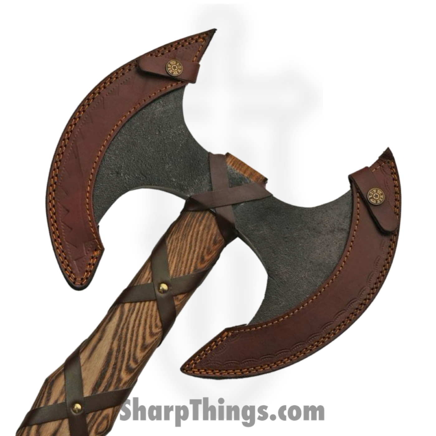 Rite Edge - PA882480 - Berserker Battle Axe - Fixed Blade Knife - Stainless Coated - Burnt Ash Wood - Brown Black - Image 3
