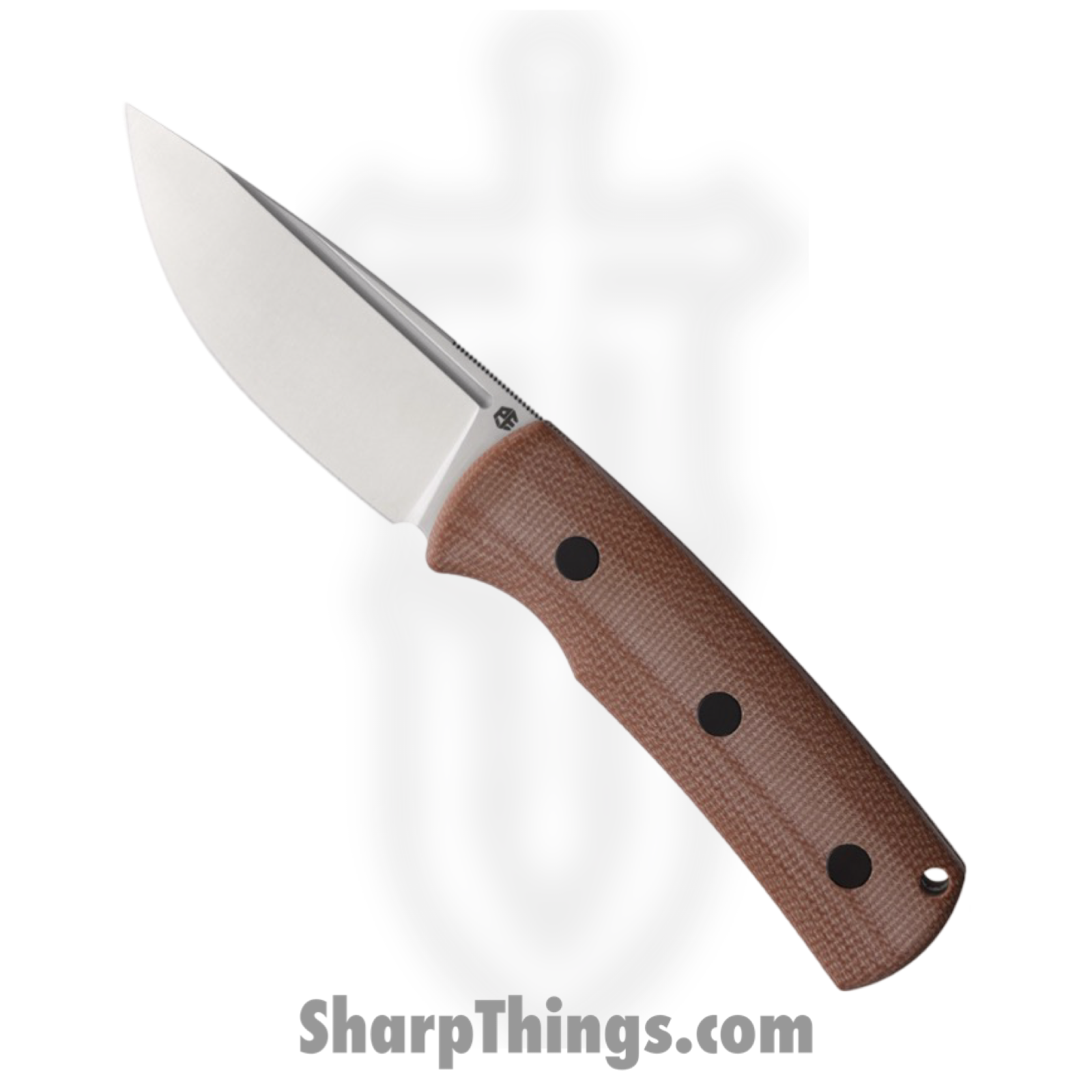 Petrified Fish - PFKP01FBRMS - Beluga - Fixed Blade Knife - Bohler K110 Blasted Drop Point - Micarta - Brown