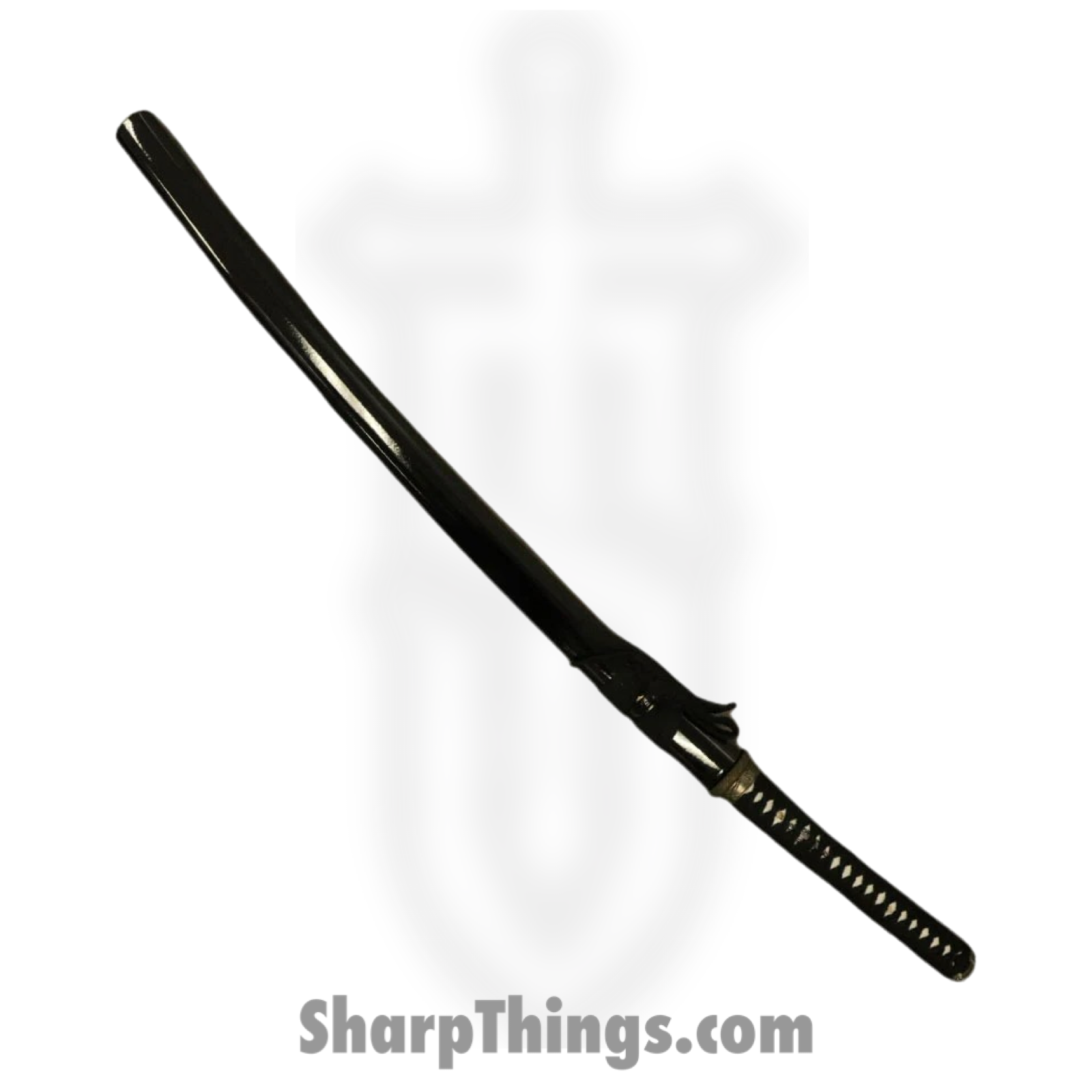 PTC - PS-H-06-B - Battle Ready Katana - Fixed Blade Knife - Carbon Steel Polished - Cord Wrapped - Black - Image 2