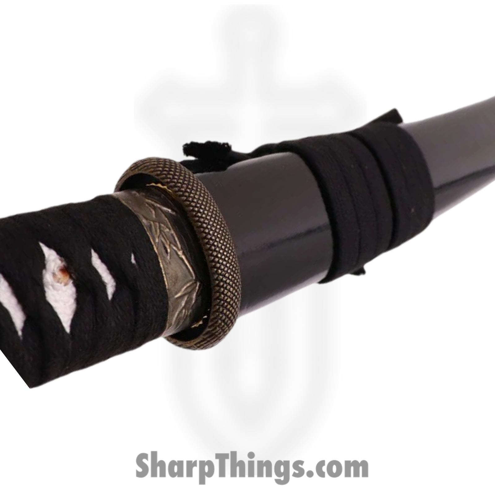 PTC - PS-H-06-B - Battle Ready Katana - Fixed Blade Knife - Carbon Steel Polished - Cord Wrapped - Black - Image 3