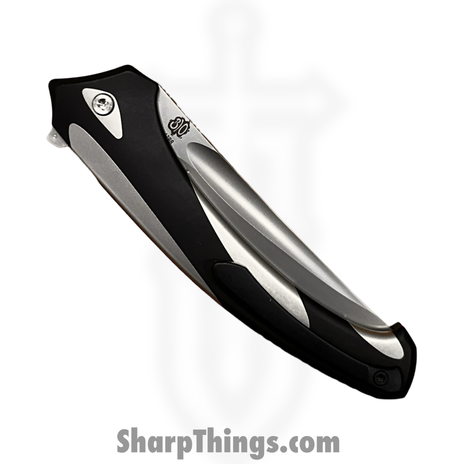 Poikilo Blade - Orca-S - Orca "Killer Whale" - Folding Knife - Bohler M398 Stonewash Drop Point - Titanium - Black/White - Image 4