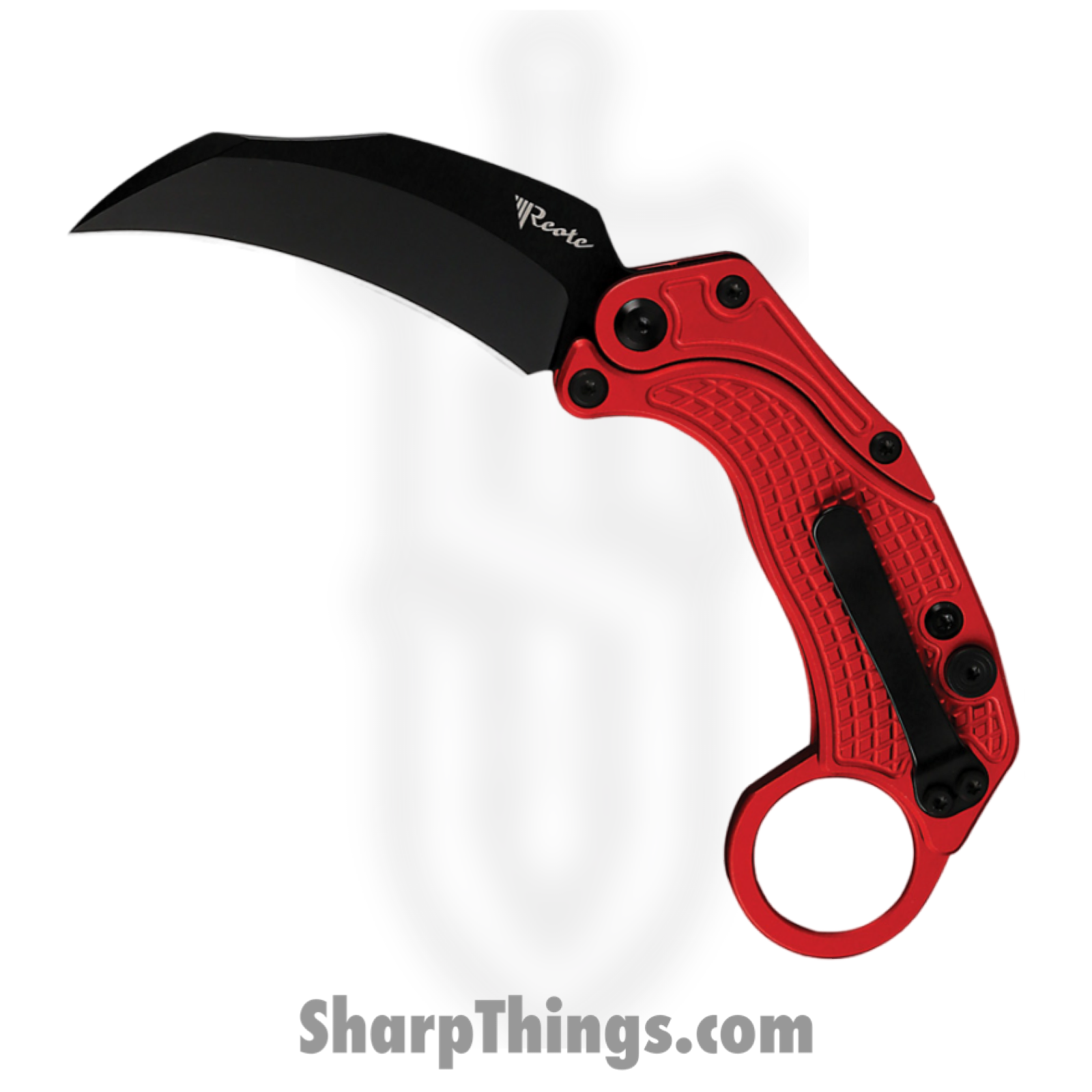 Reate Knives - REA120 - EXO-K - Folding Knife - Bohler N690 Coated Hawkbill - Aluminum - Red